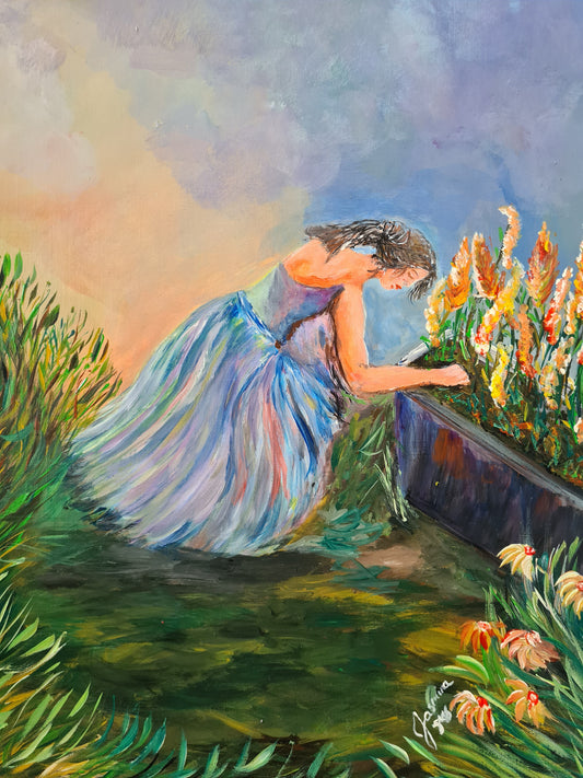 In The Garden- Original Painting.