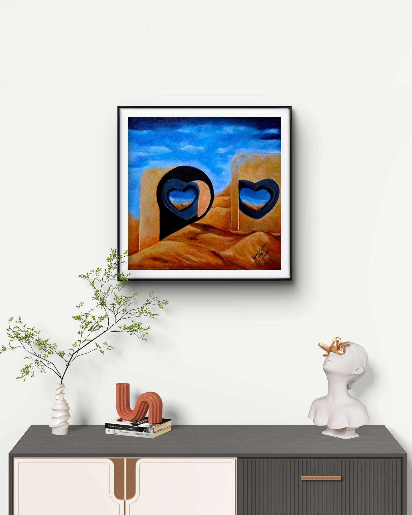 Aligned Hearts Original Painting by Jasmina Mendoza | Art is my Universe