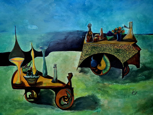 The Beer’s Cart Original Acrylic Painting by Jasmina Mendoza - 0