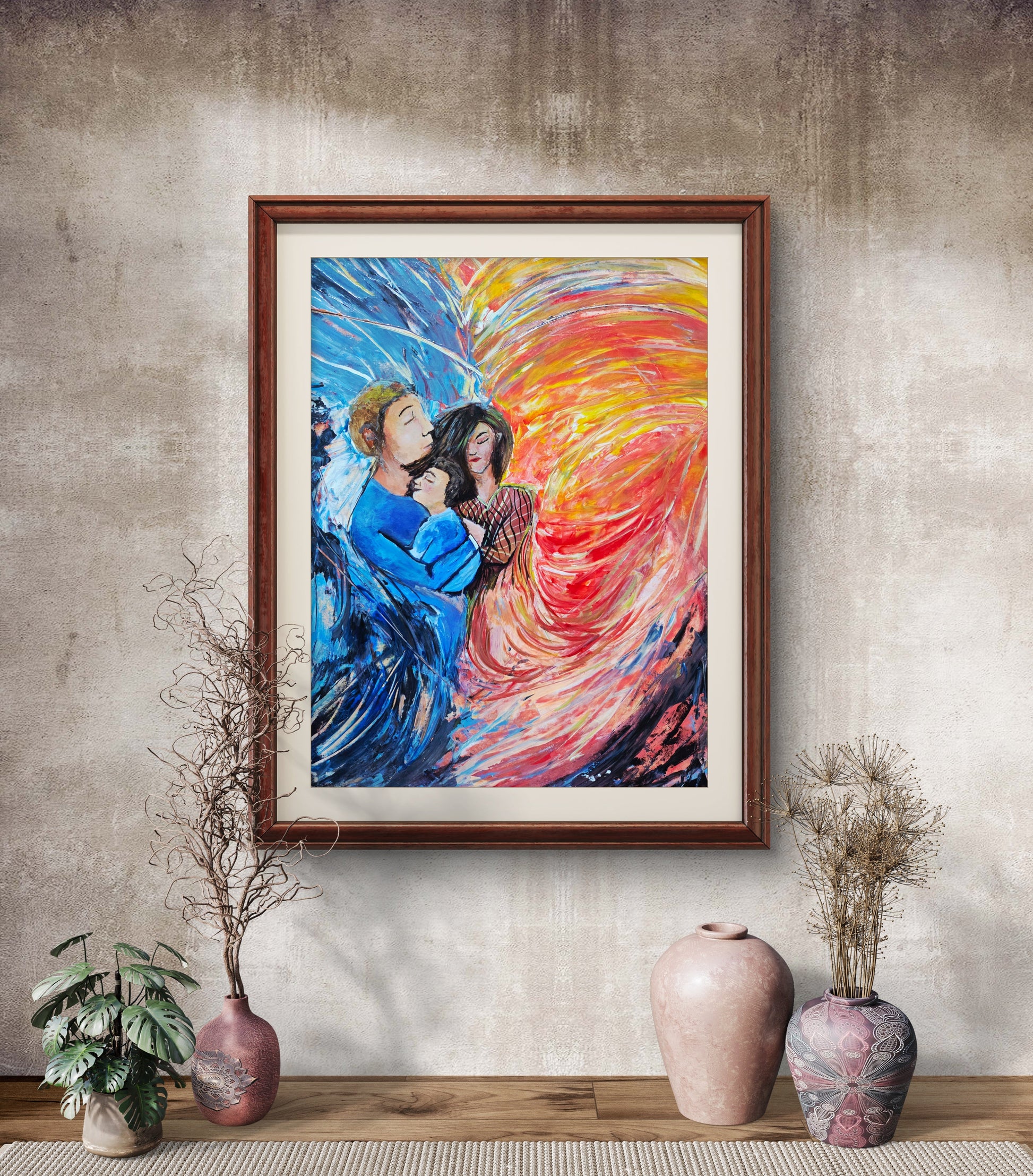 Family Embrace – Original Acrylic Painting by Jasmina Mendoza - 2