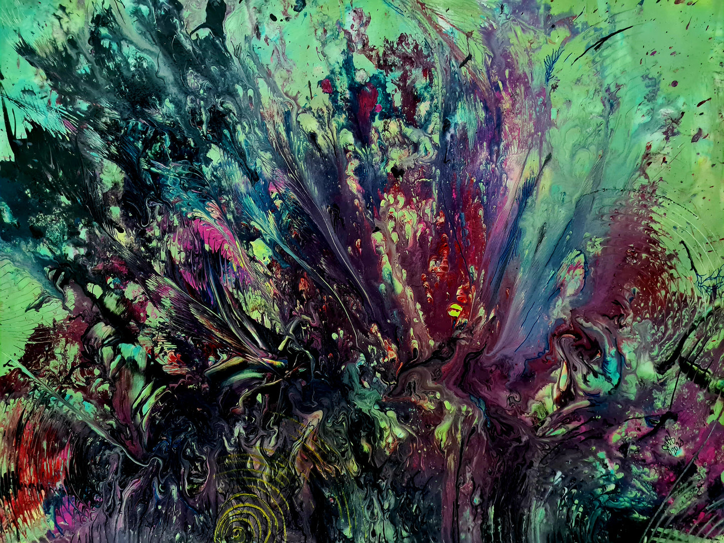 Floral Nebula – Original Painting by Jasmina Mendoza | Art is my Universe