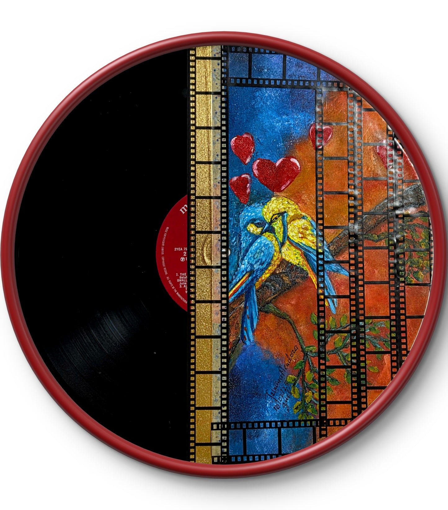 A Love Like in the Films – Original Acrylic on Vinyl Record | Art is my Universe