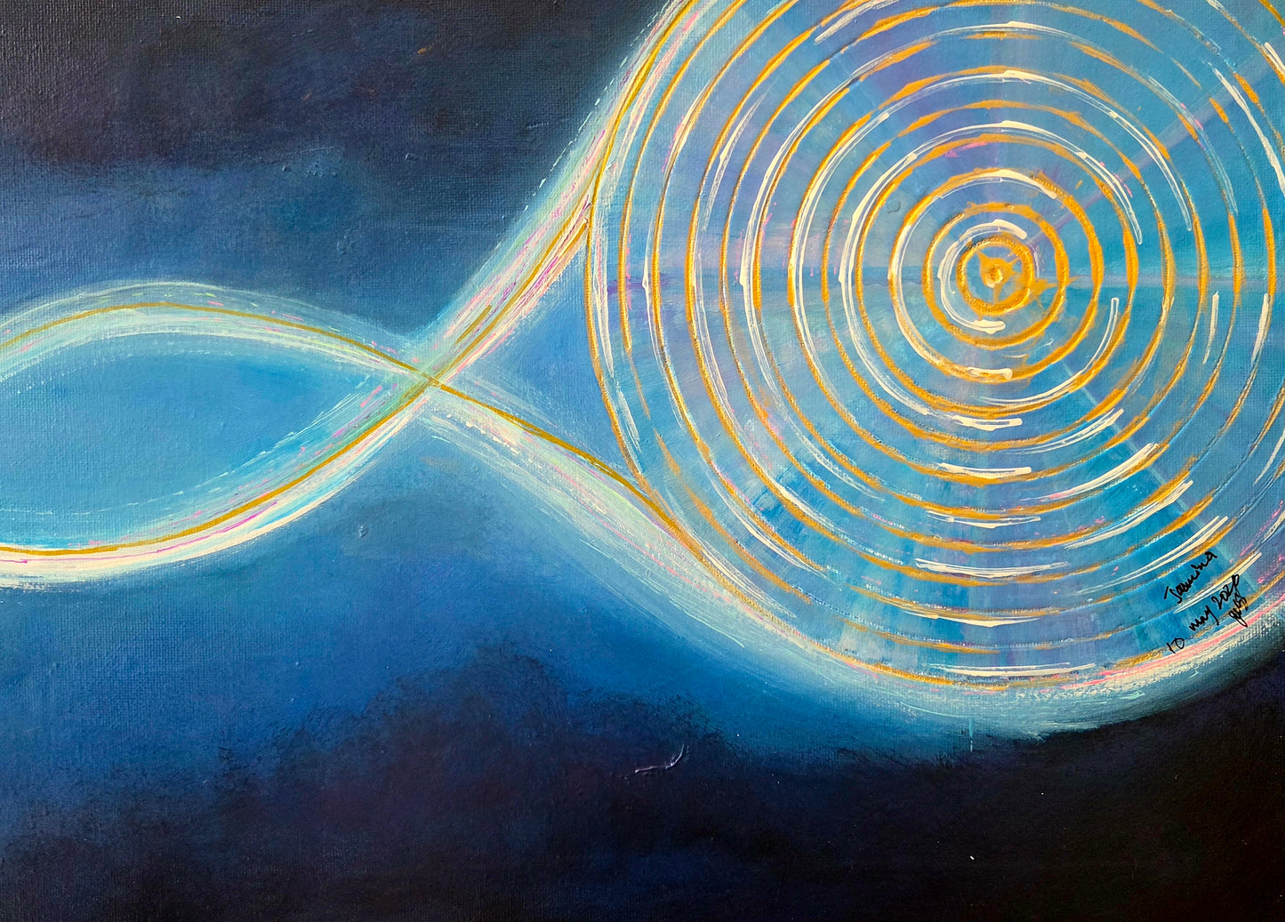 Blue Resonance – Original Abstract Painting by Jasmina Mendoza