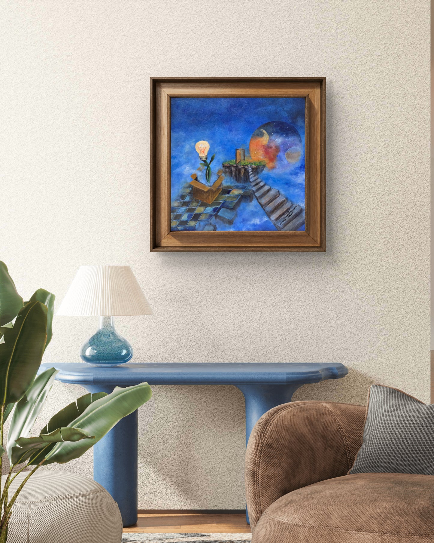 Think Outside the Box original painting by Jasmina Mendoza | Art is my Universe