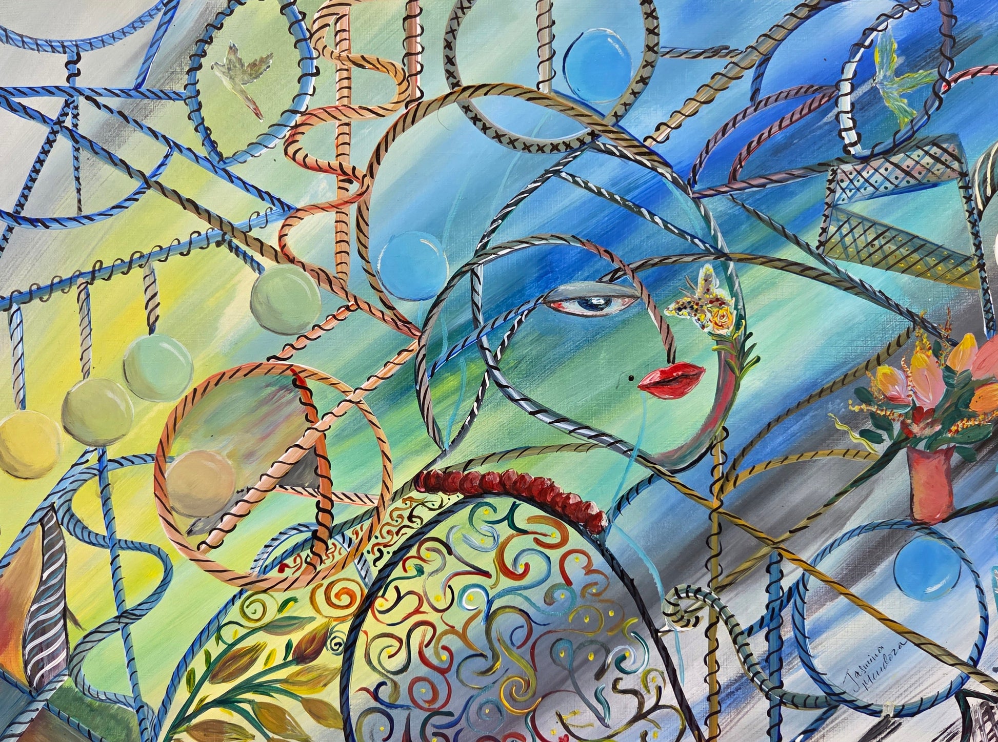 Life’s Pendulum – Original Acrylic Painting by Jasmina Mendoza - 0