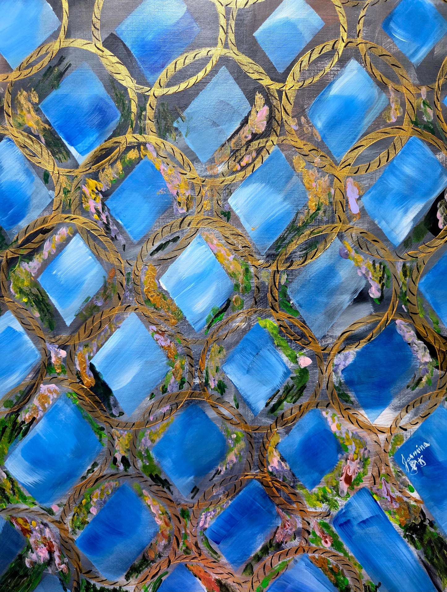 Behind the Fence – Original Painting by Jasmina Mendoza - 0