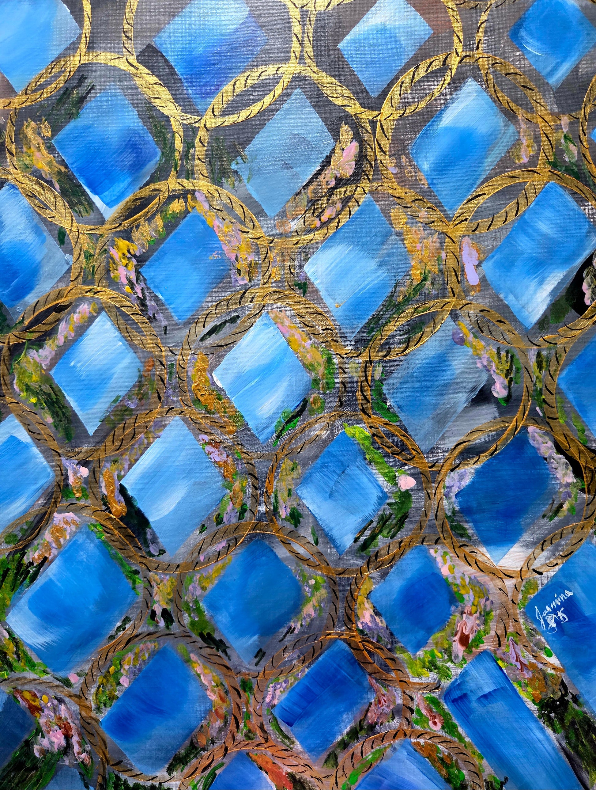 Behind the Fence – Original Painting by Jasmina Mendoza - 0