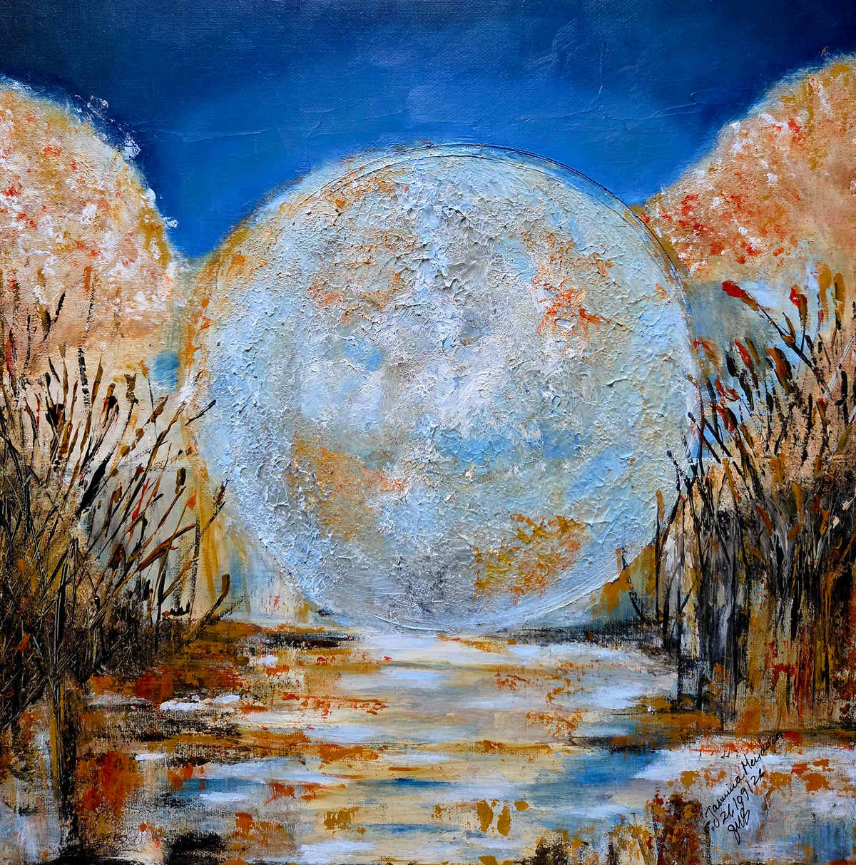 September Moon — Original Textured Painting