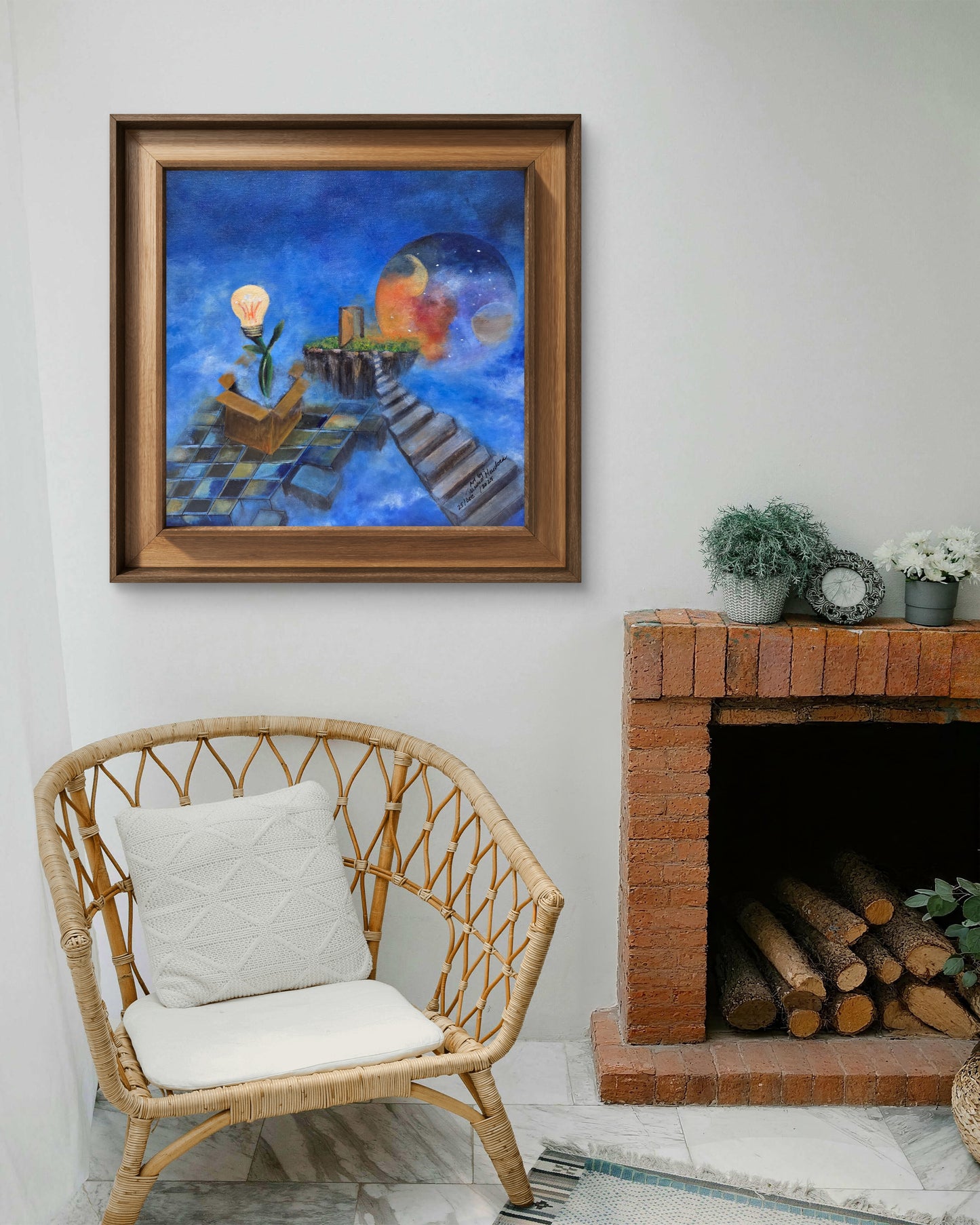 Think Outside the Box original painting by Jasmina Mendoza | Art is my Universe