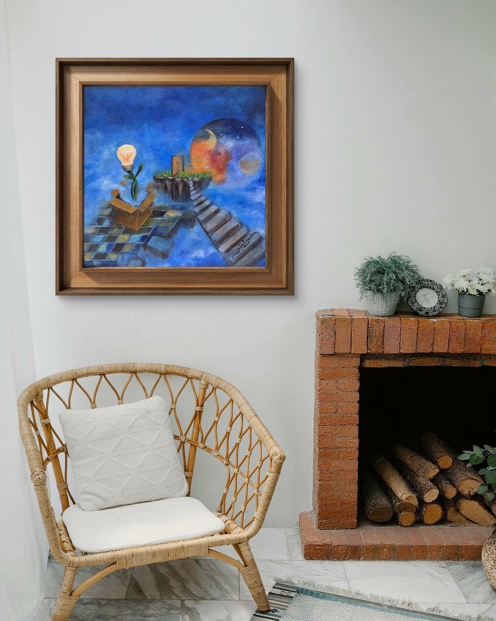 Think Outside the Box original painting by Jasmina Mendoza | Art is my Universe