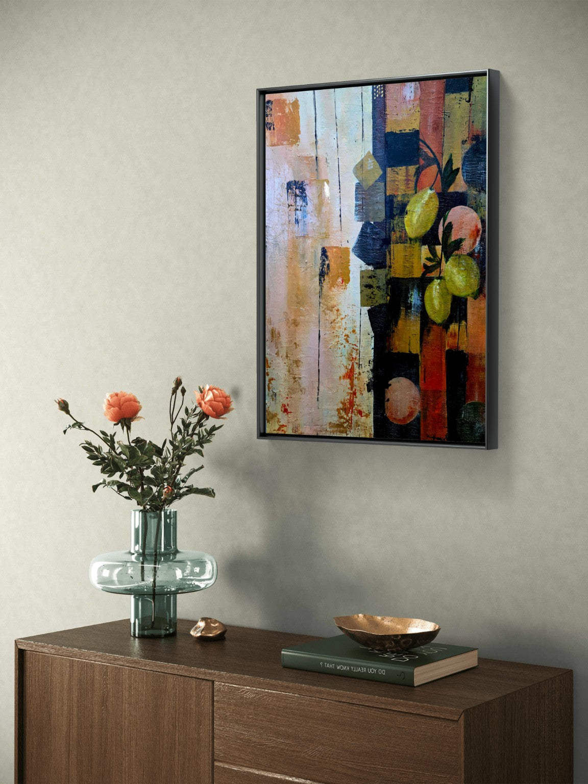 Citrus Harmony - Original Abstract Lemon Painting