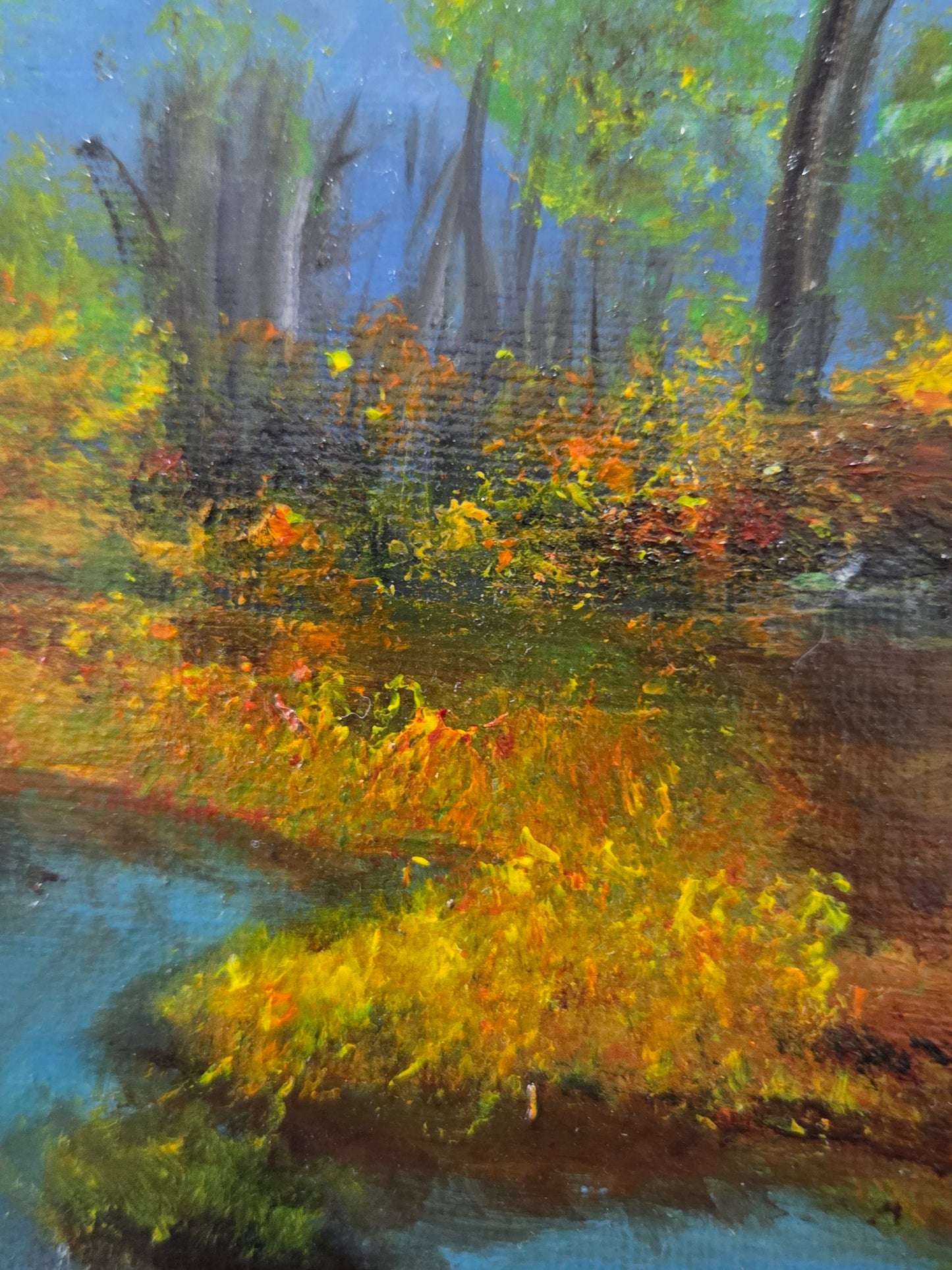 Autumn Reflections Impressionist Acrylic Landscape Painting | Art is my Universe