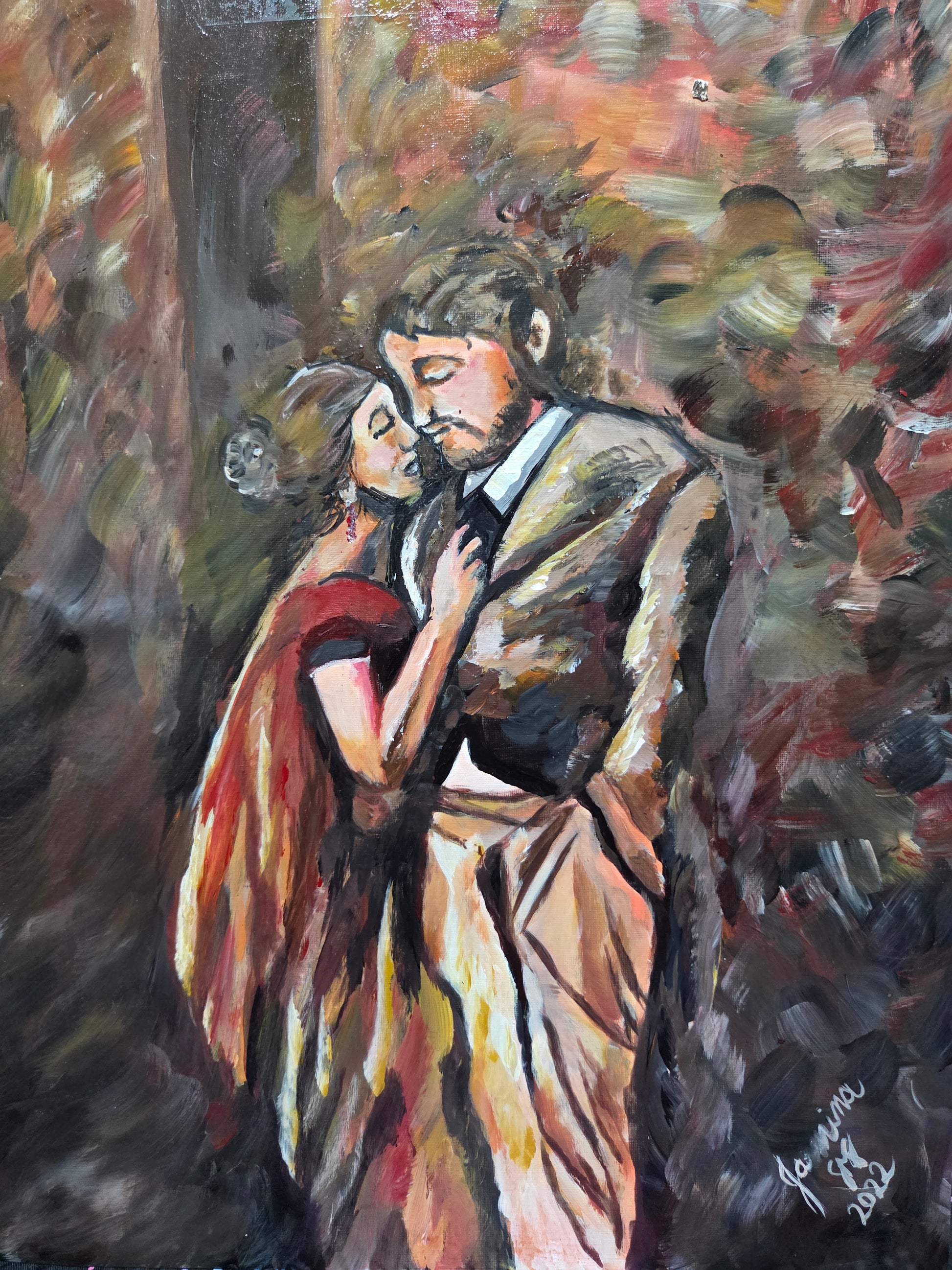 Love Is in the Air original acrylic painting by Jasmina Mendoza | Art is my Universe