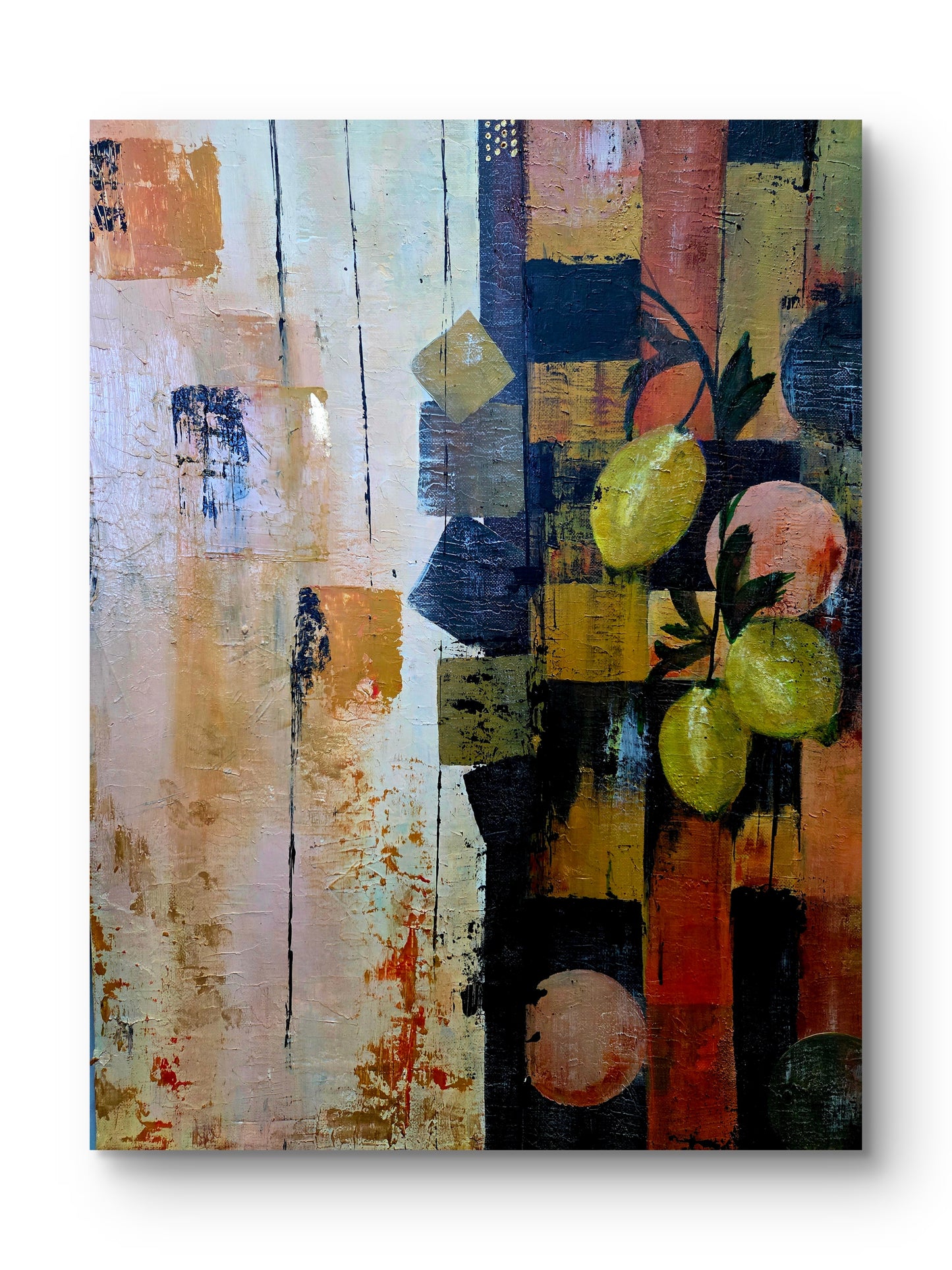 Citrus Harmony - Original Abstract Lemon Painting