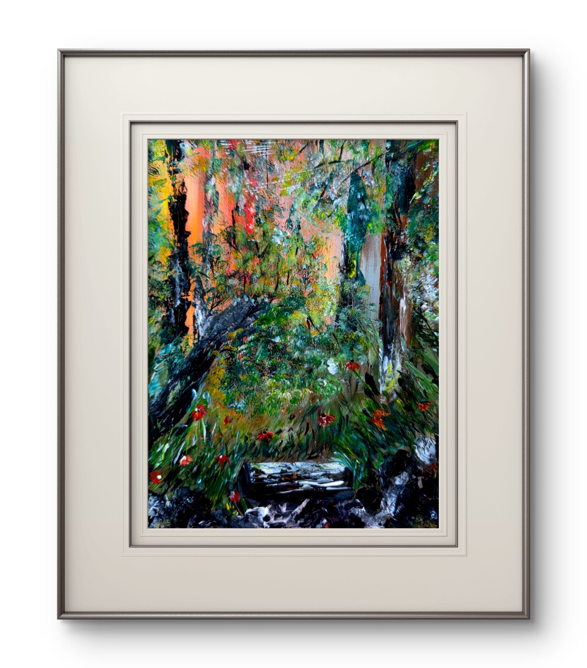 Deep in the Forest original painting by Jasmina Mendoza | Art is my Universe