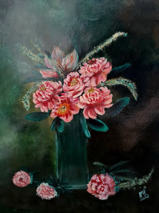 Peonies – Original Acrylic Painting by Jasmina Mendoza - 1