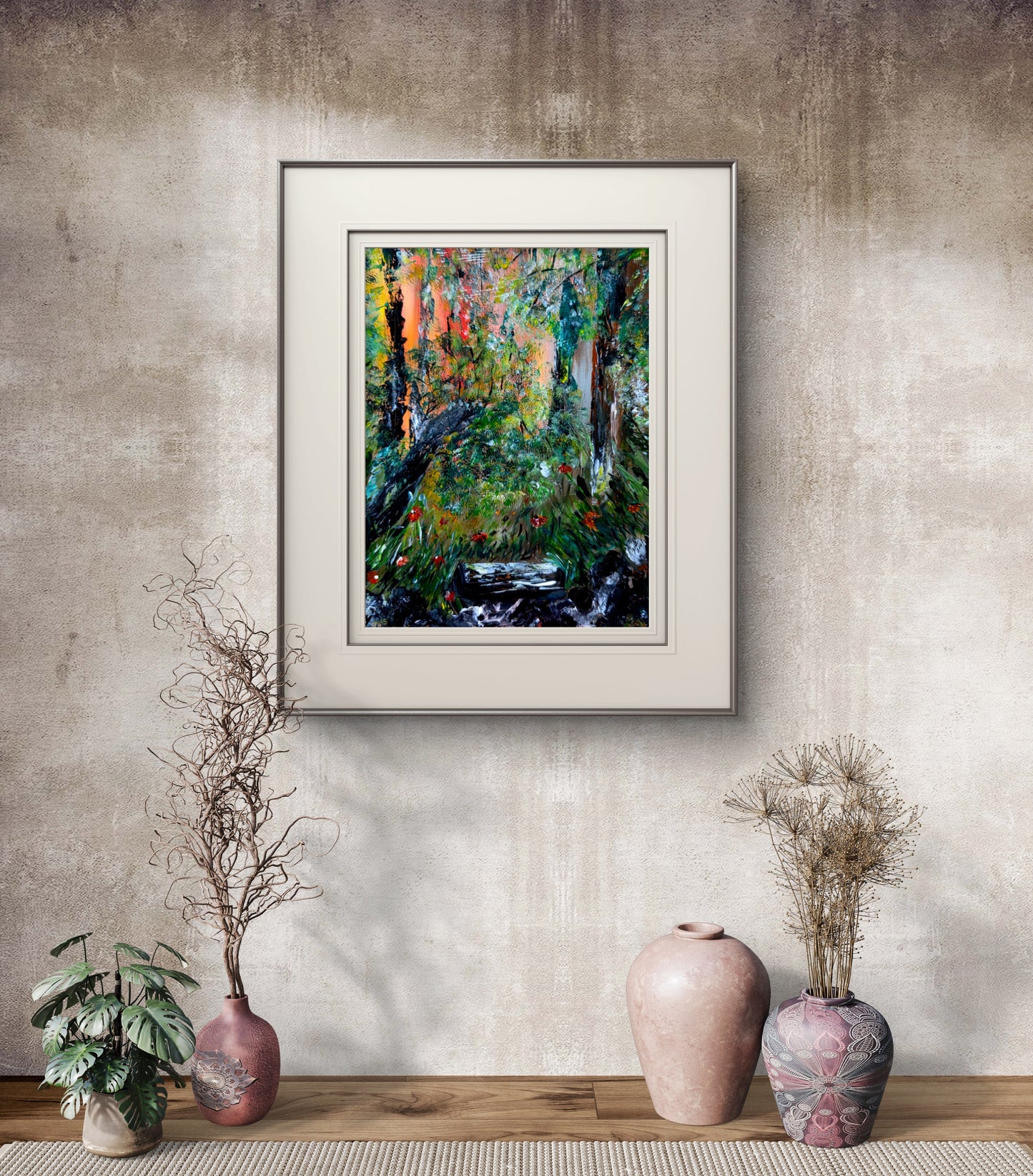 Deep in the Forest original painting by Jasmina Mendoza | Art is my Universe