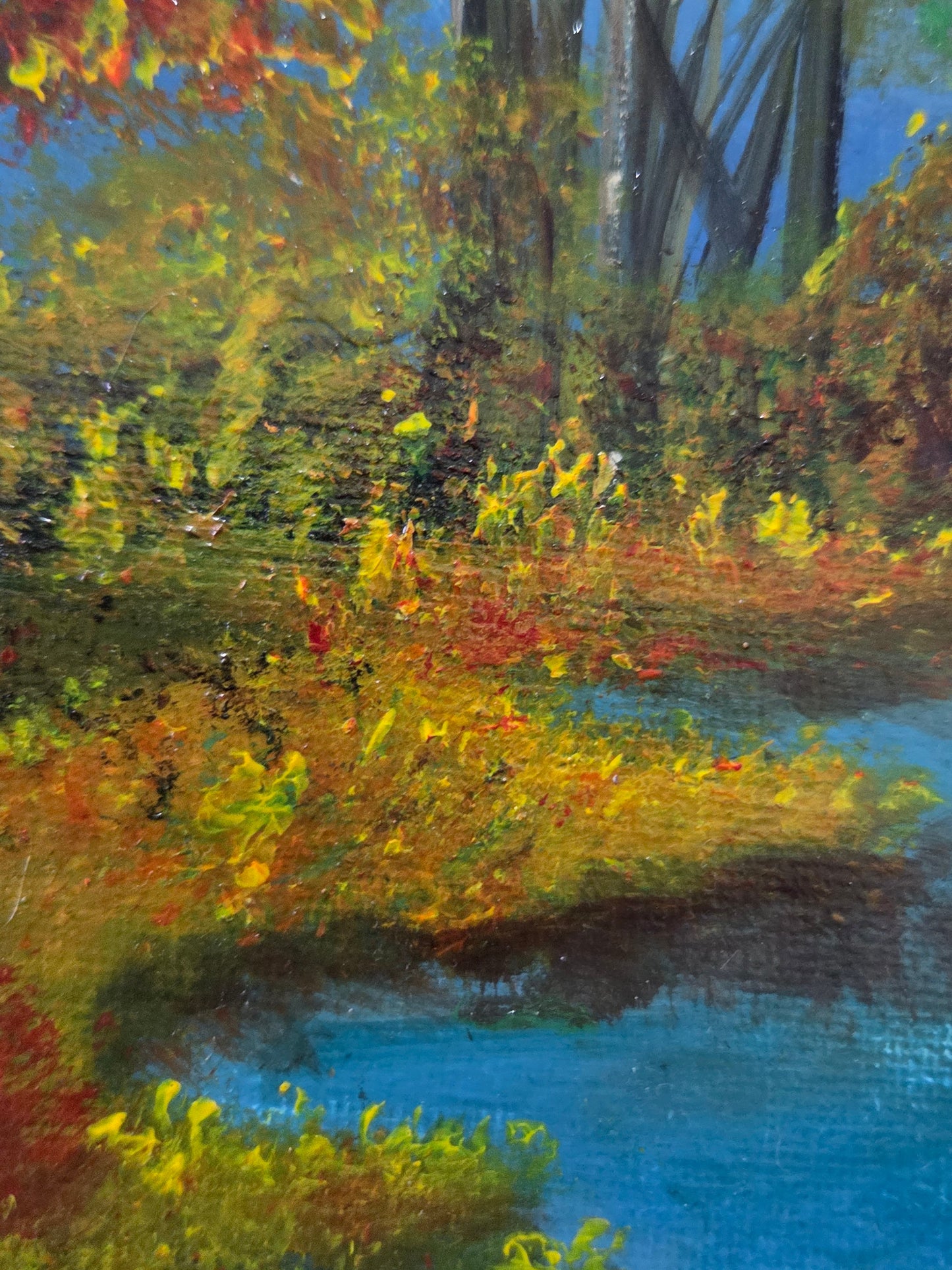 Autumn Reflections Impressionist Acrylic Landscape Painting | Art is my Universe