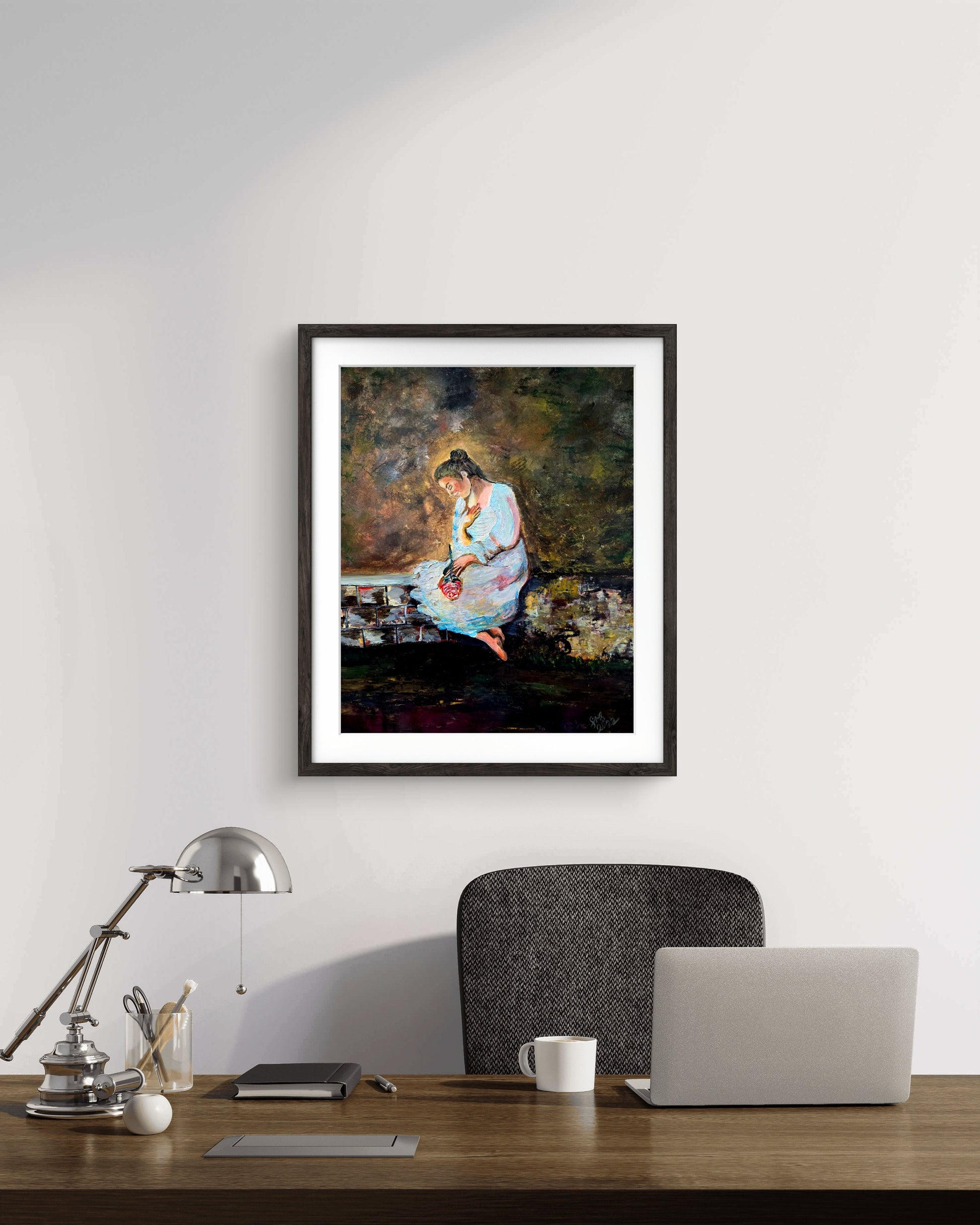 The Last Rose original figurative painting by Jasmina Mendoza - 3