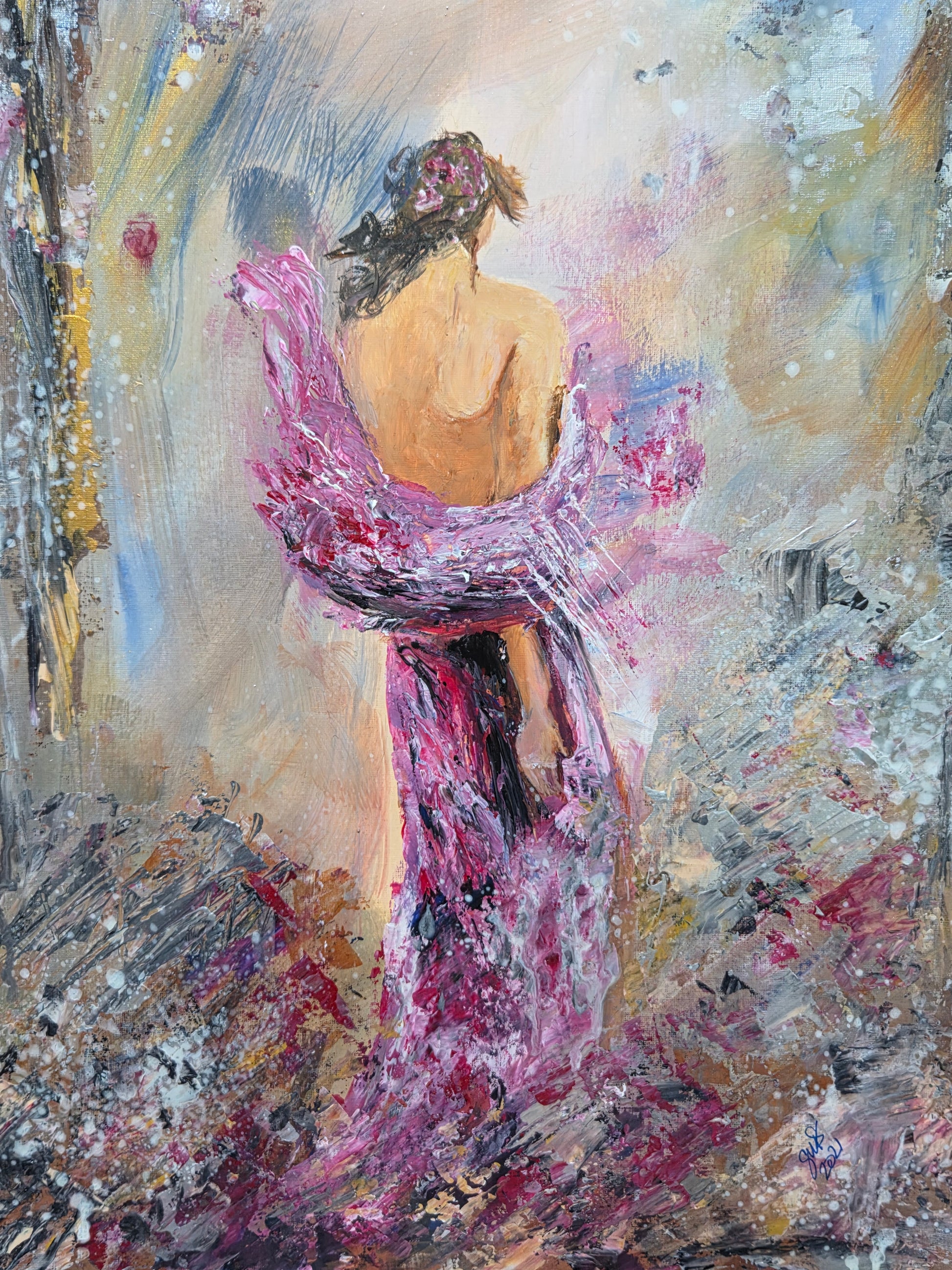Vulnerable original figurative abstract painting by Jasmina - 0