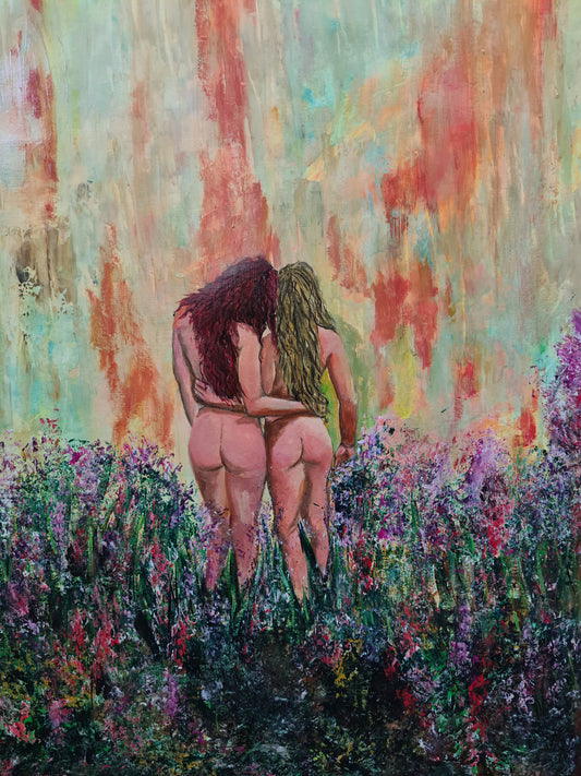 Best friends abstract expressionist painting | Art is my Universe