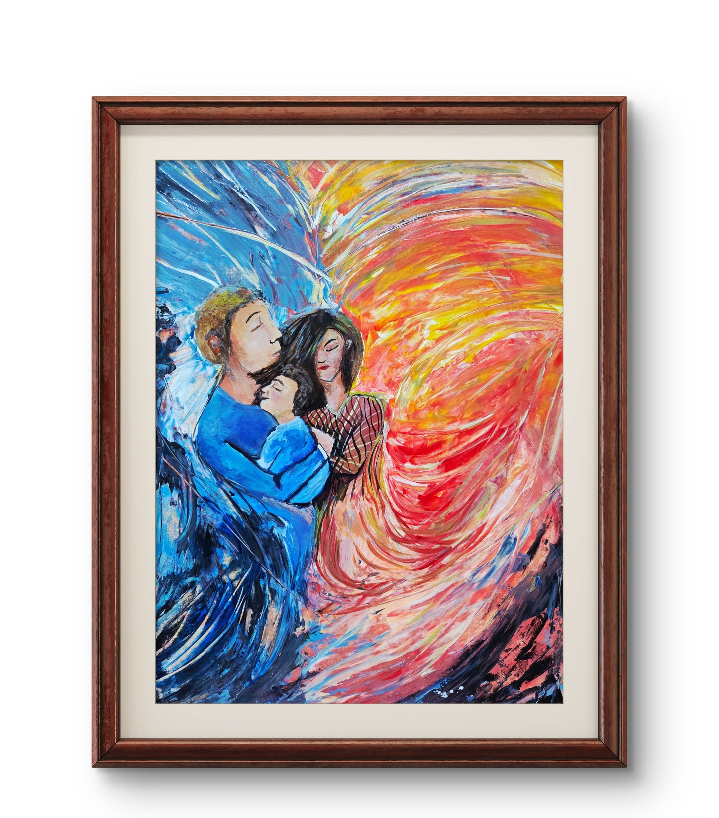 Family Embrace – Original Acrylic Painting by Jasmina Mendoza - 1