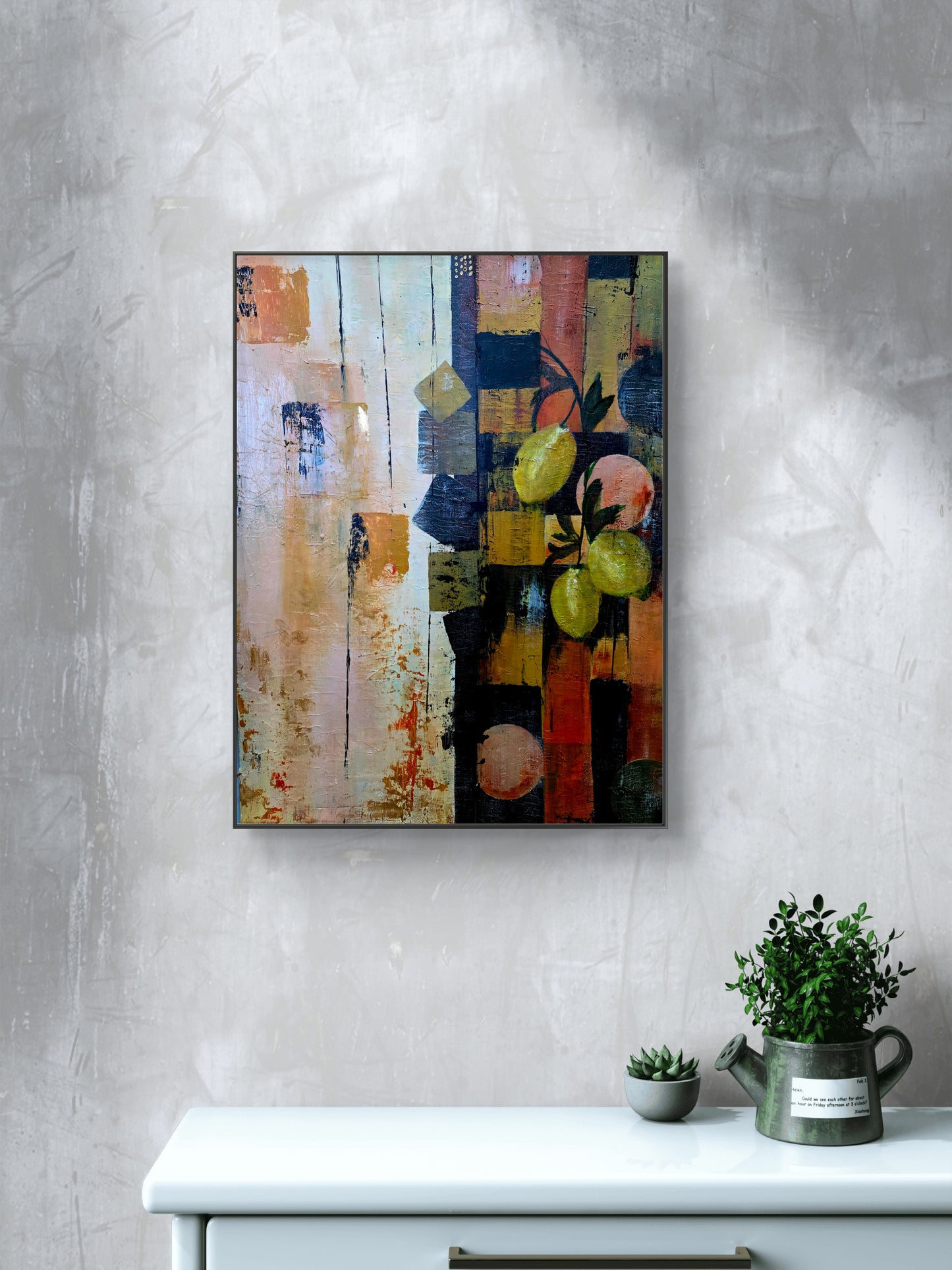 Citrus Harmony - Original Abstract Lemon Painting