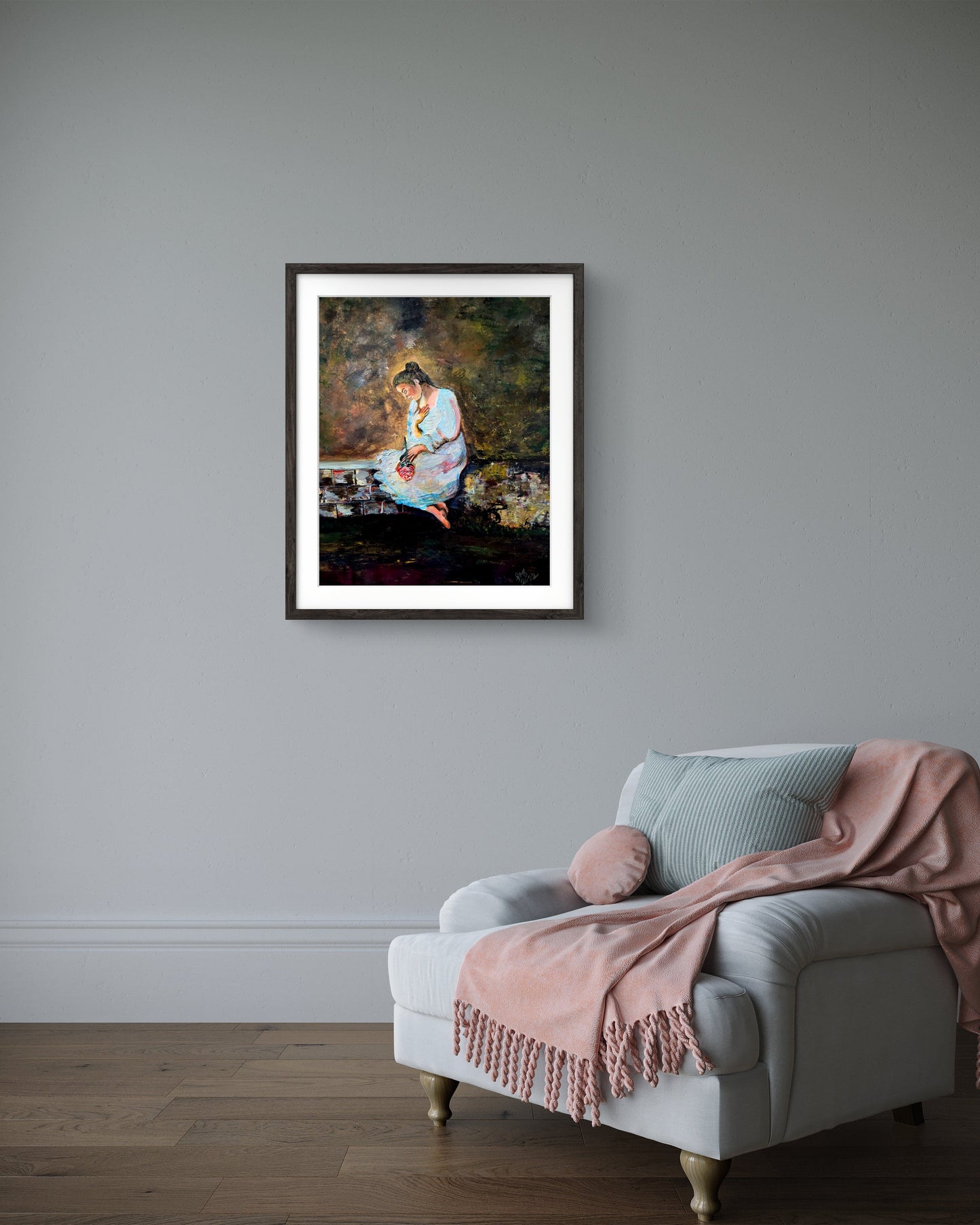 The Last Rose original figurative painting by Jasmina Mendoza - 4