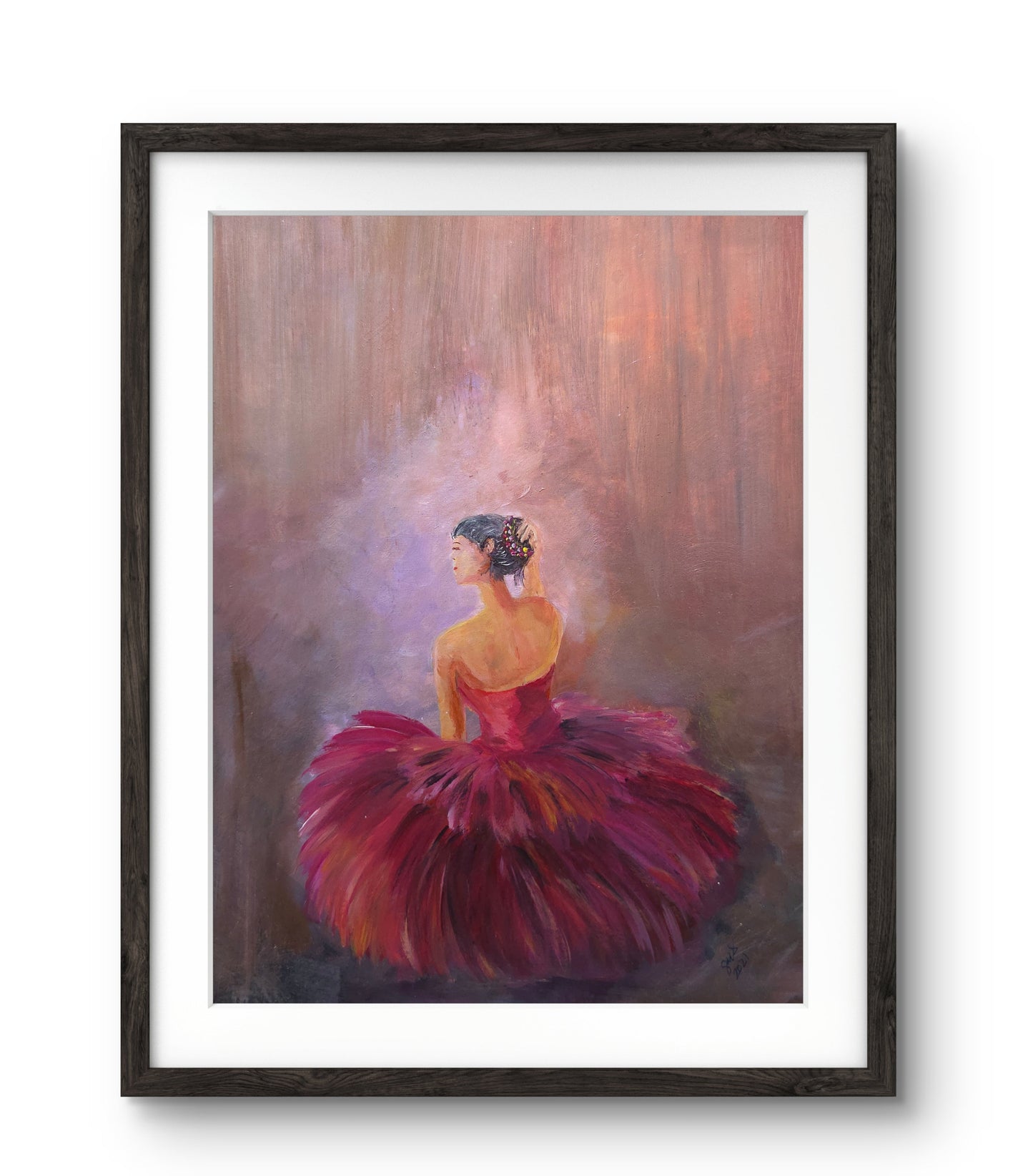 The Red Ballerine – Original Acrylic Painting by Jasmina Mendoza - 1