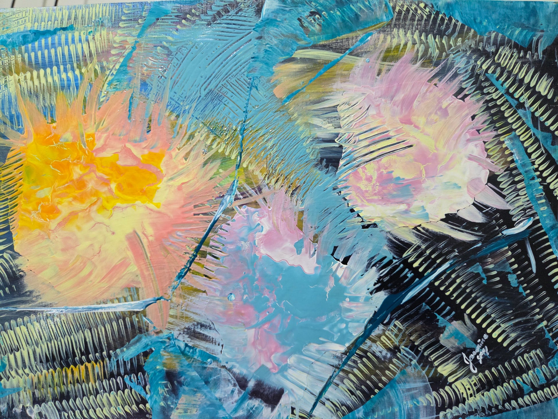 Beyond the Time – Original Acrylic Painting by Jasmina Mendoza - 0