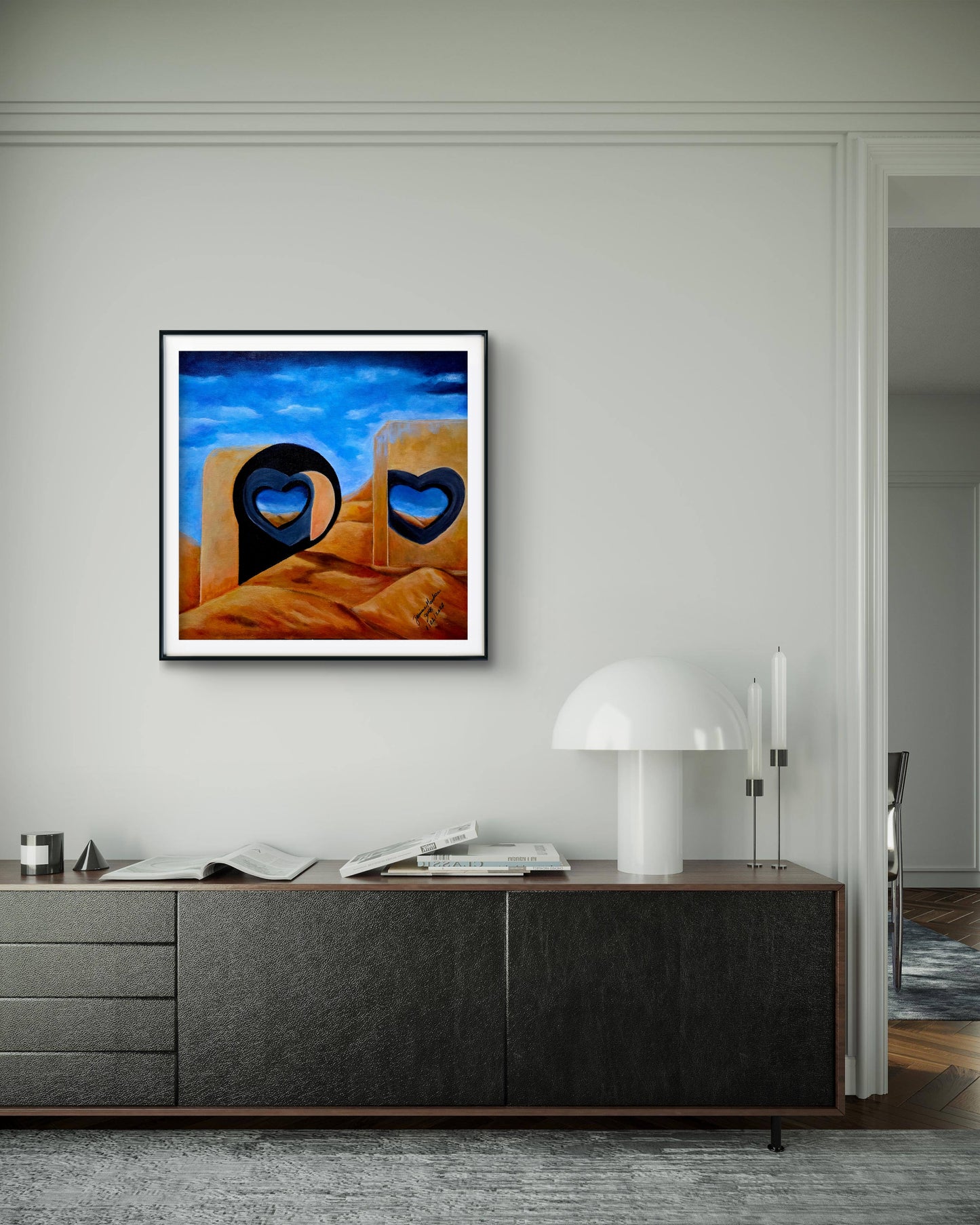 Aligned Hearts Original Painting by Jasmina Mendoza | Art is my Universe