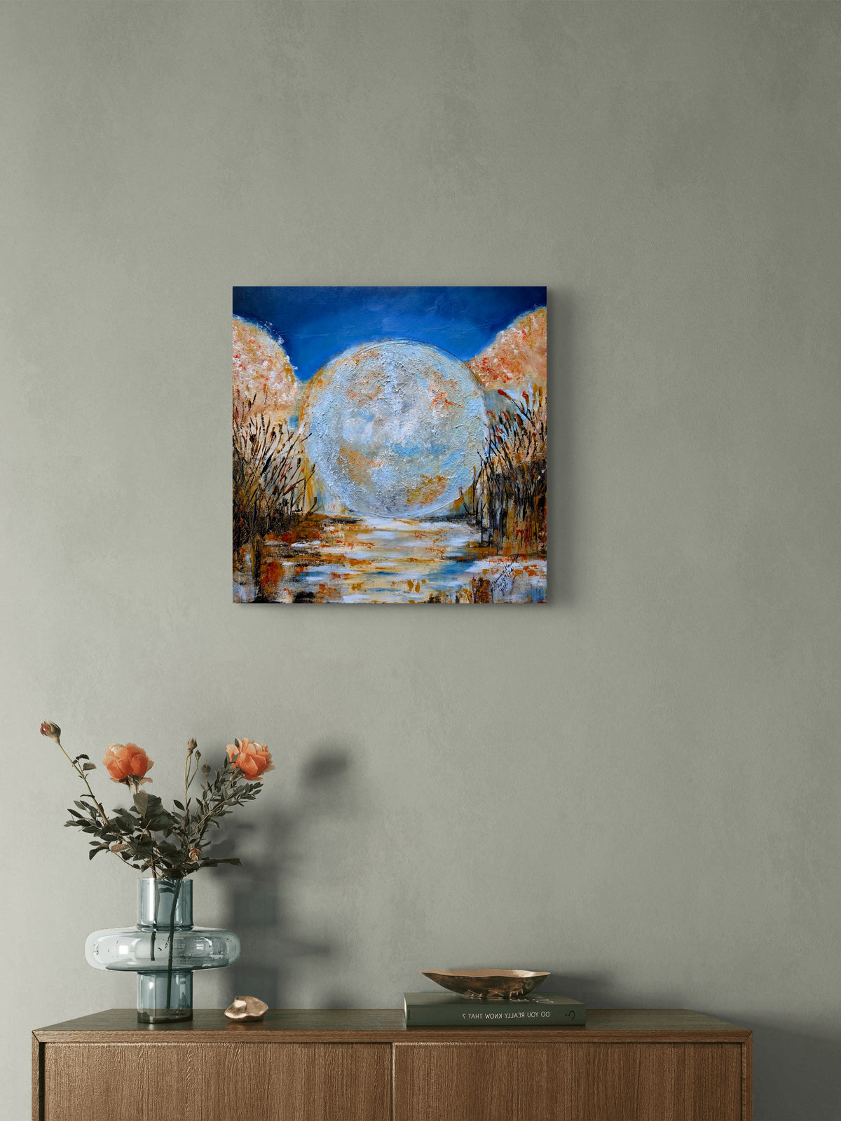 September Moon — Original Textured Painting