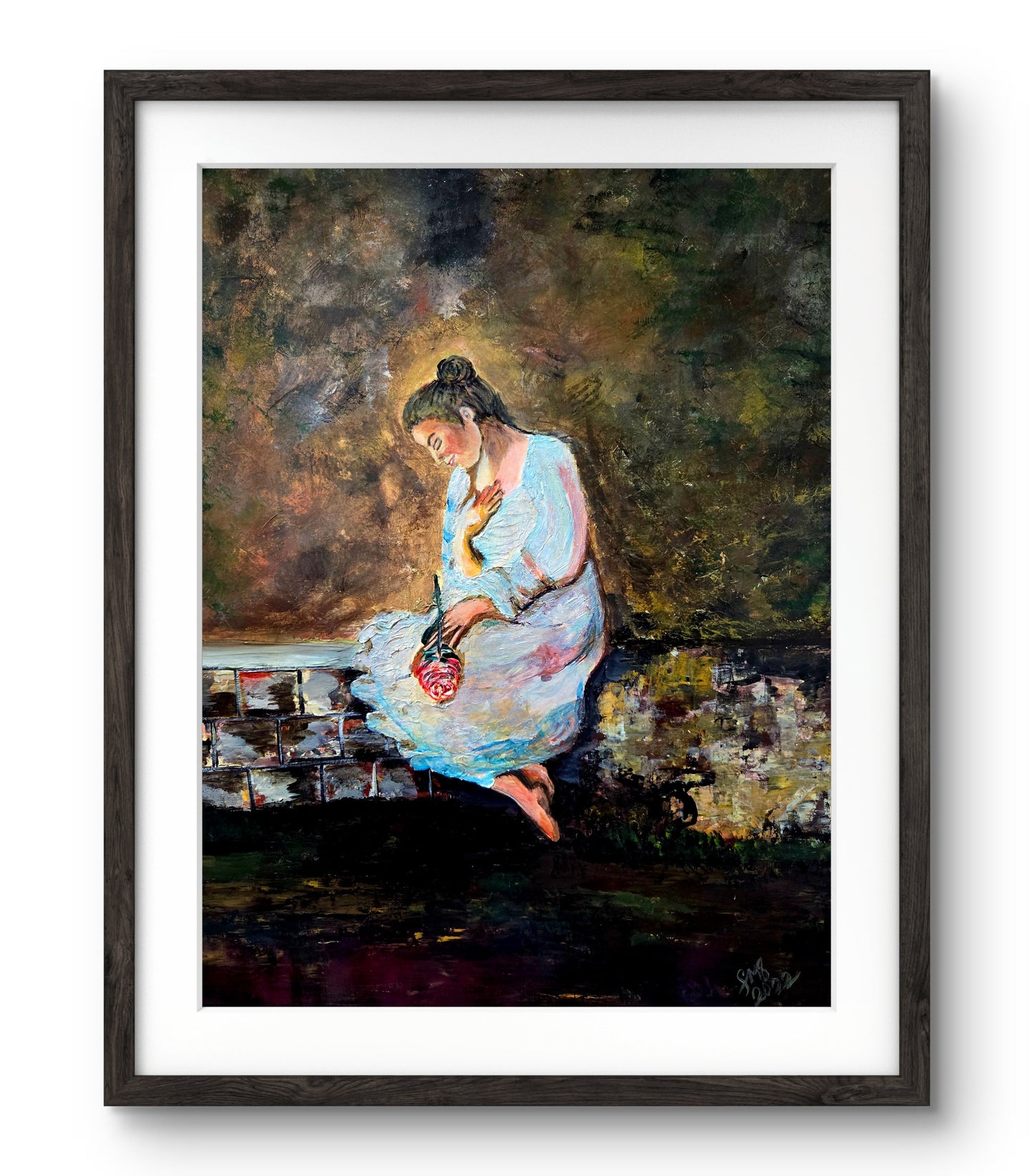 The Last Rose original figurative painting by Jasmina Mendoza - 2
