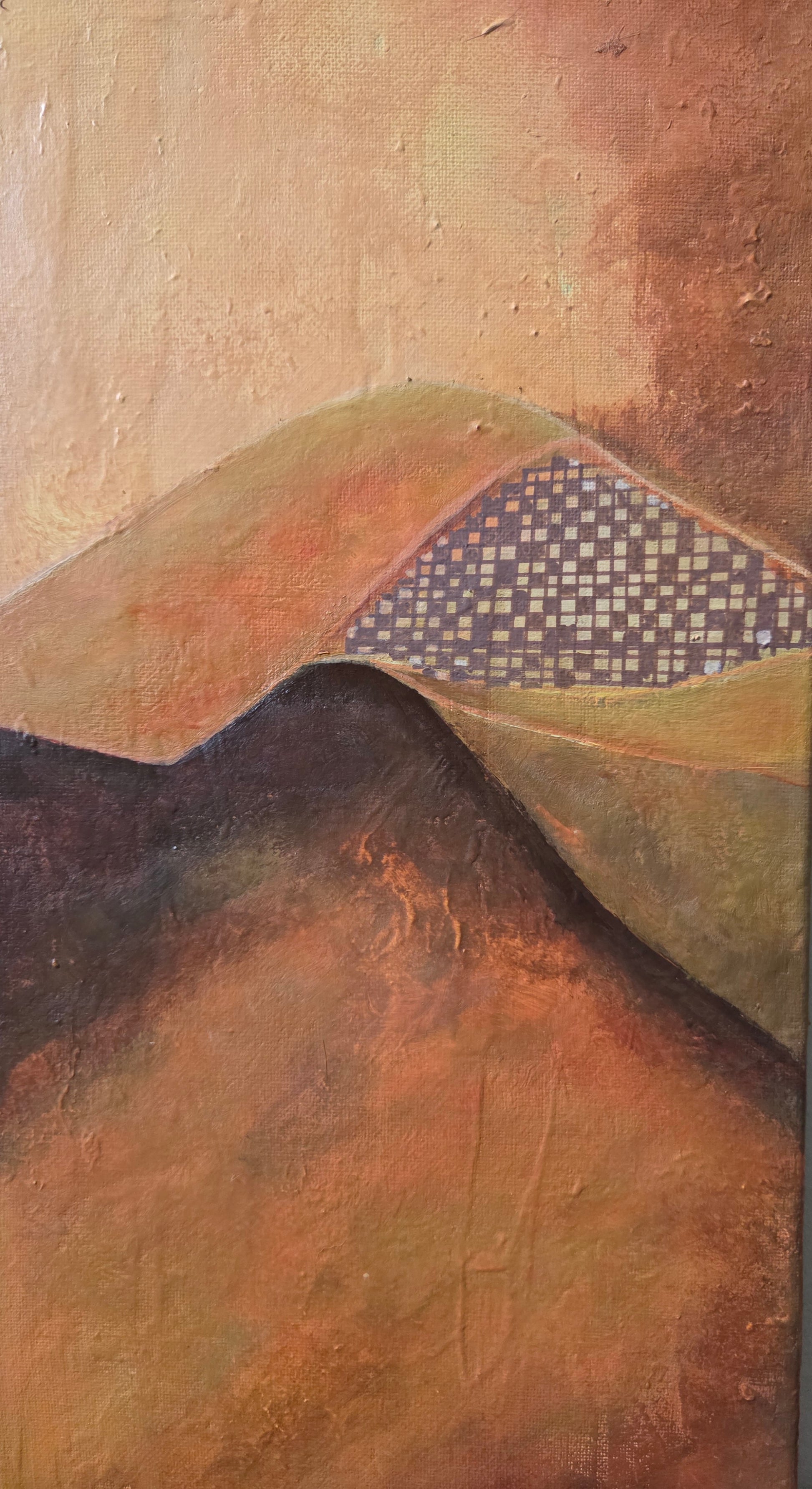 Warm Silence original abstract painting triptych by Jasmina Mendoza | Art is my Universe
