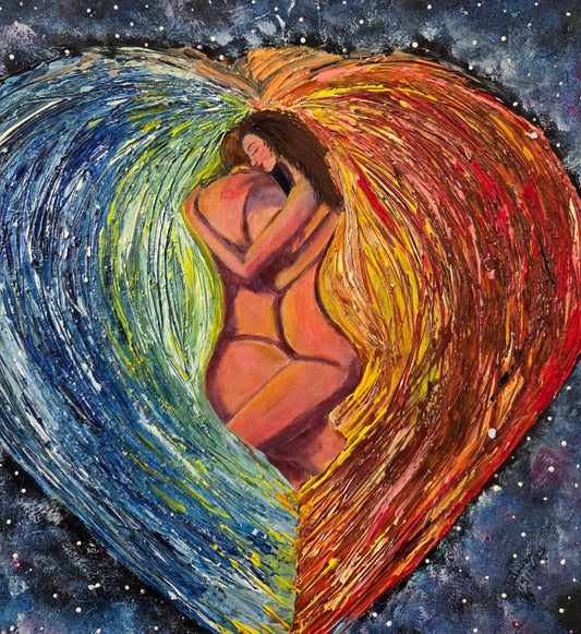 The Element of Us original acrylic painting by Jasmina Mendoza | Art is my Universe