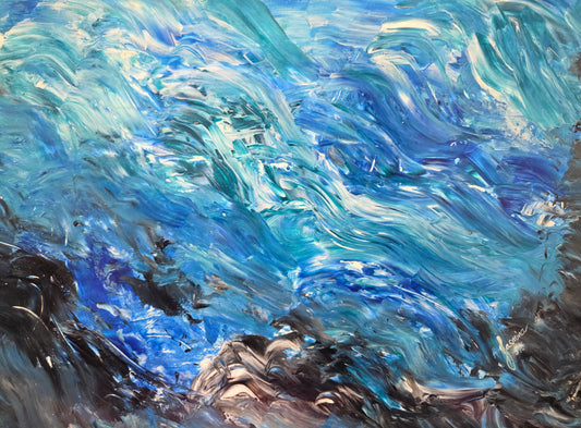 The Waves – Original Acrylic Painting by Jasmina Mendoza - 0