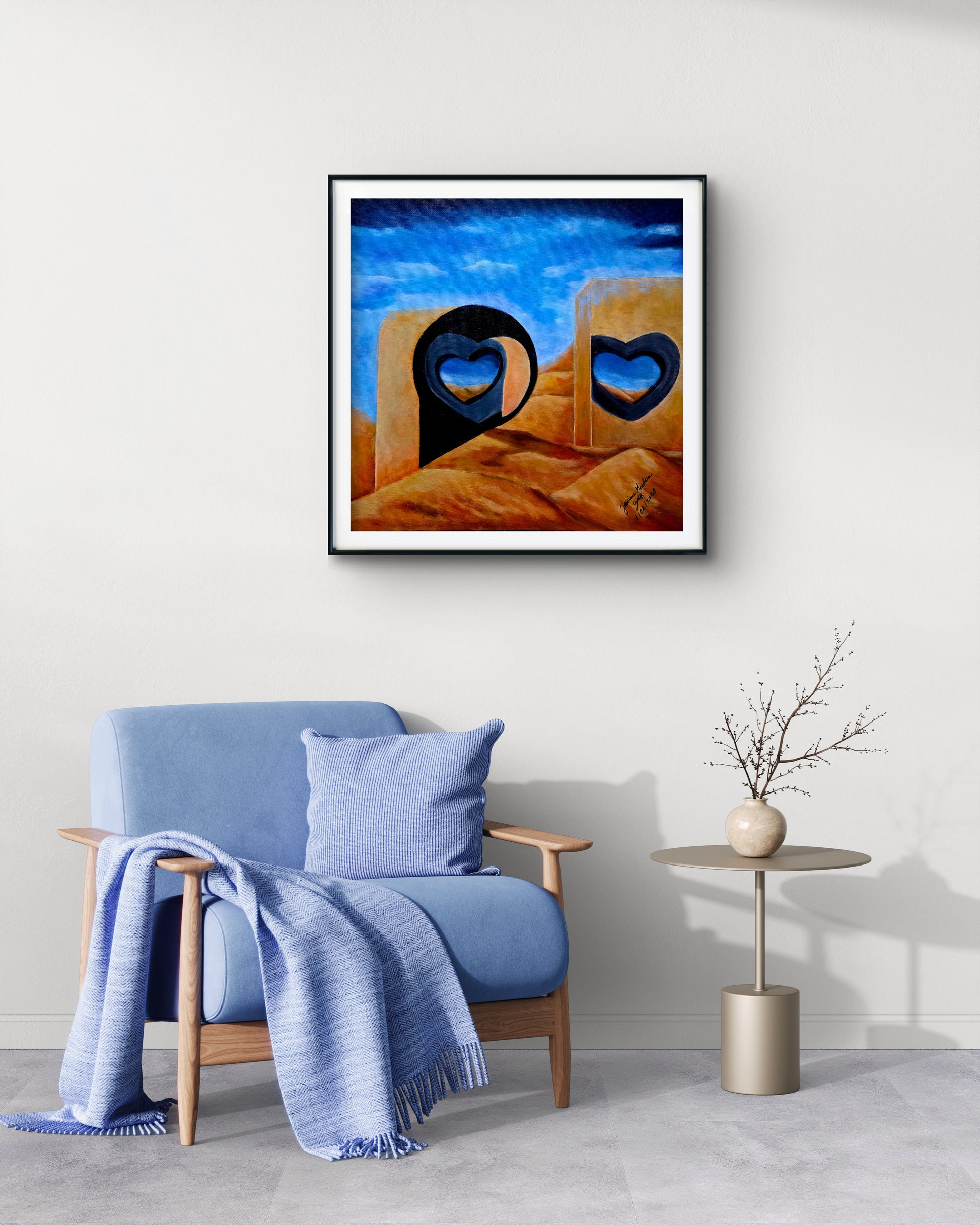 Aligned Hearts Original Painting by Jasmina Mendoza | Art is my Universe