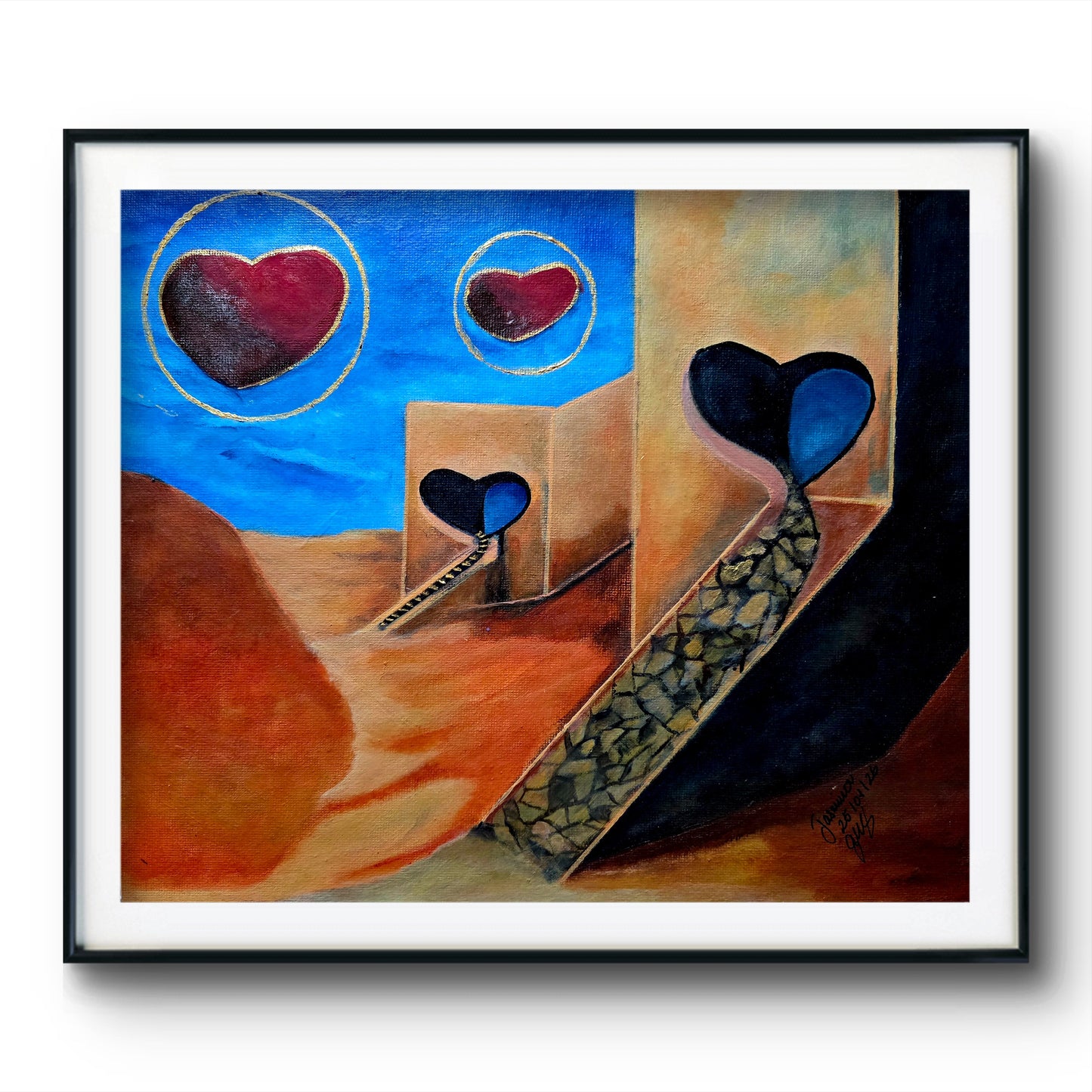 The Heart Path Original acrylic Painting by Jasmina Mendoza. - 4
