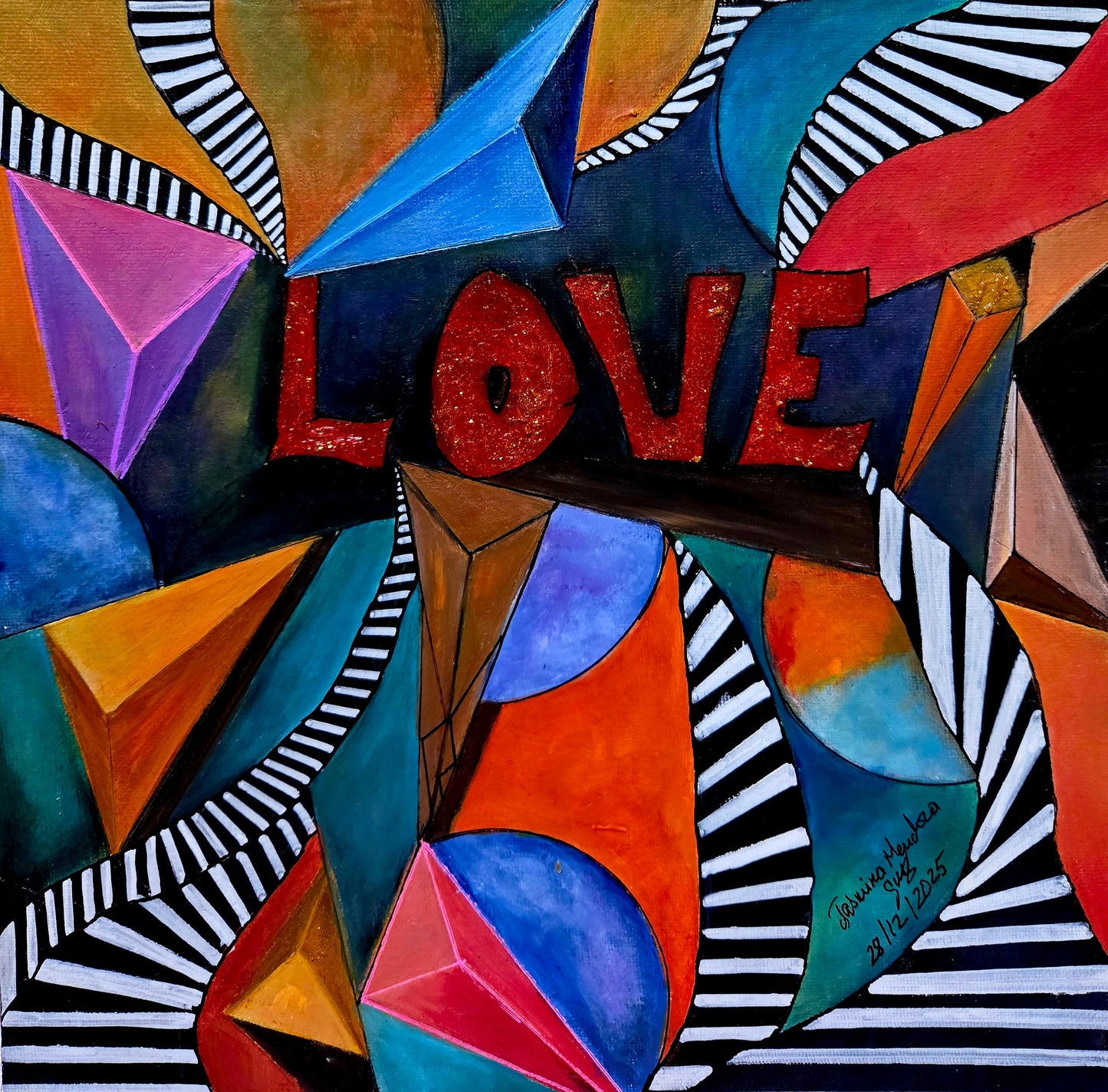 Stairs to Love original painting by Jasmina Mendoza | Art is my Universe