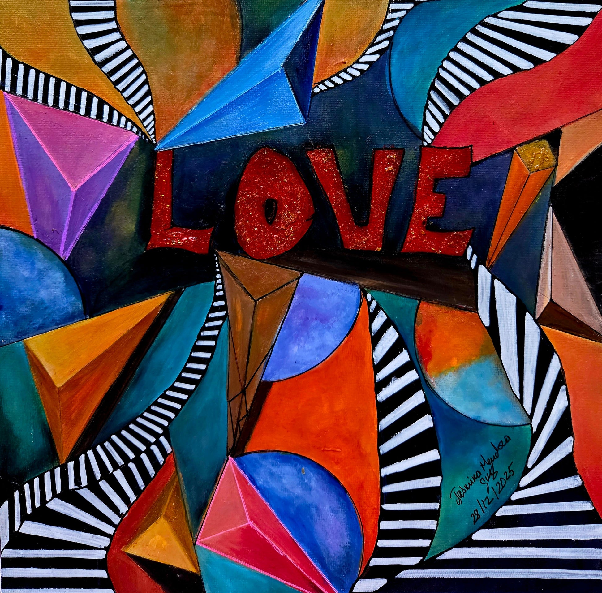 Stairs to Love original painting by Jasmina Mendoza | Art is my Universe