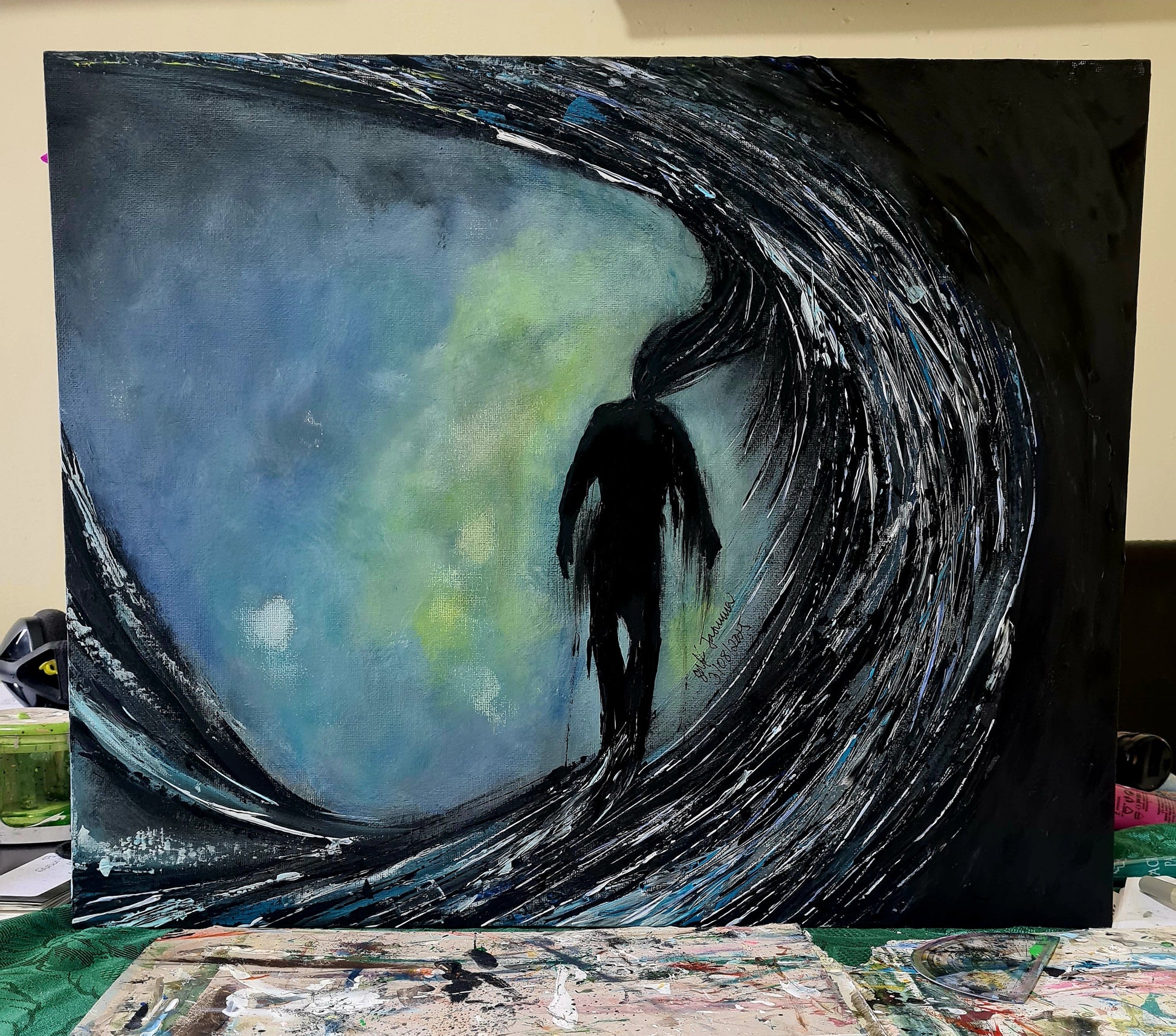 Inner Storm original abstract painting by Jasmina Mendoza - 12