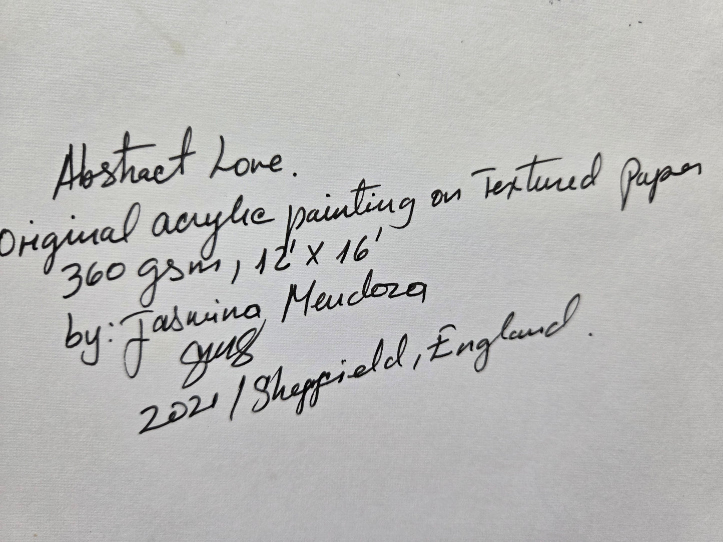 Abstract Love – Original Acrylic Painting by Jasmina Mendoza - 25