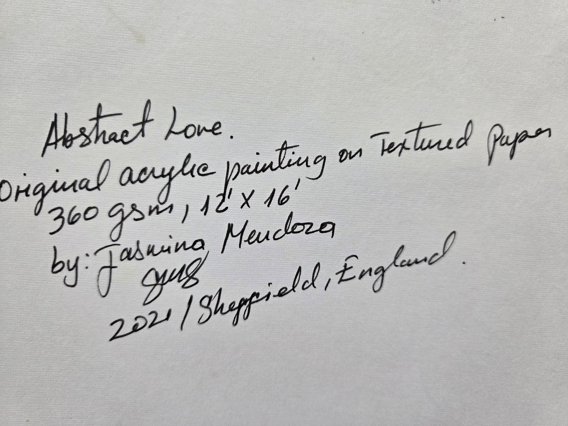 Abstract Love – Original Acrylic Painting by Jasmina Mendoza - 25