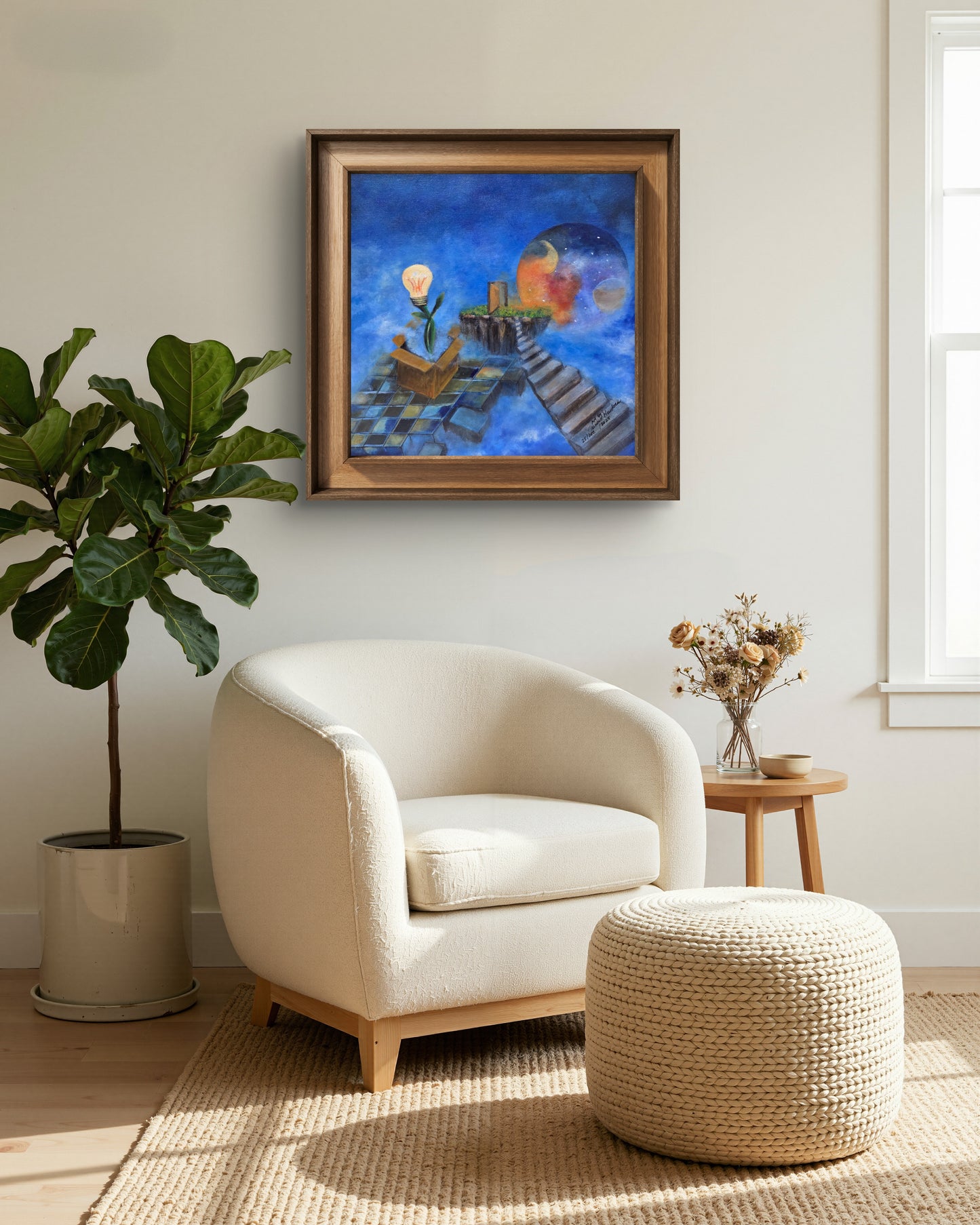 Think Outside the Box original painting by Jasmina Mendoza | Art is my Universe