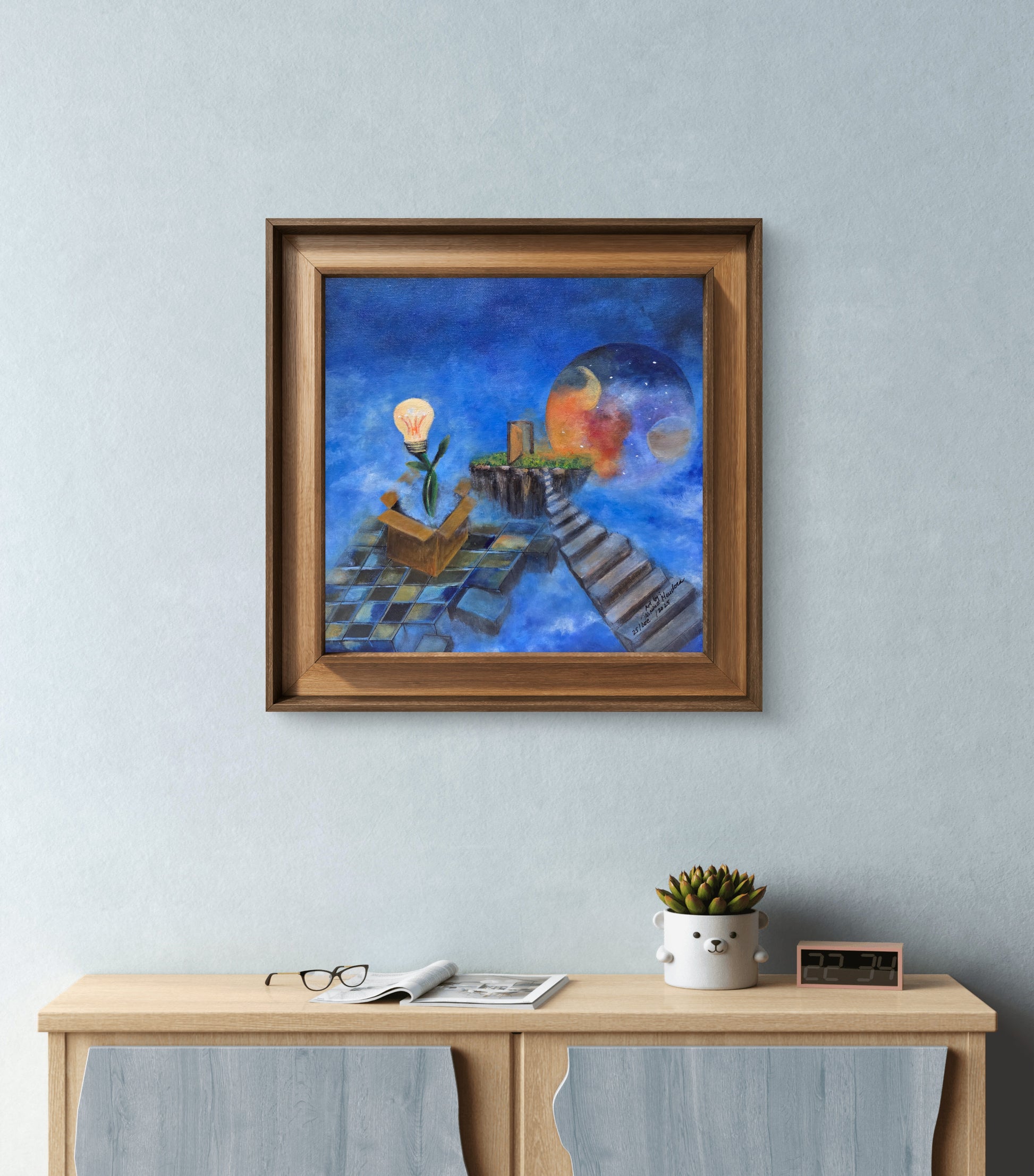 Think Outside the Box original painting by Jasmina Mendoza | Art is my Universe