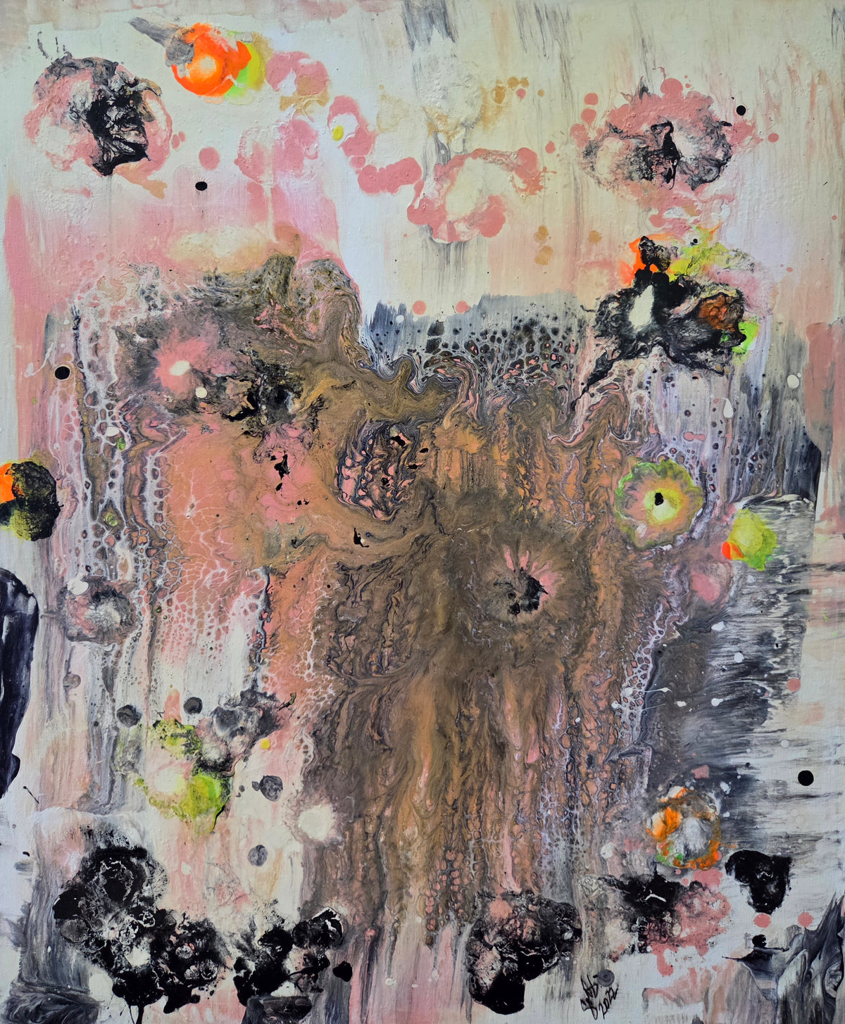 The Living Structure — Original Abstract Pouring Painting